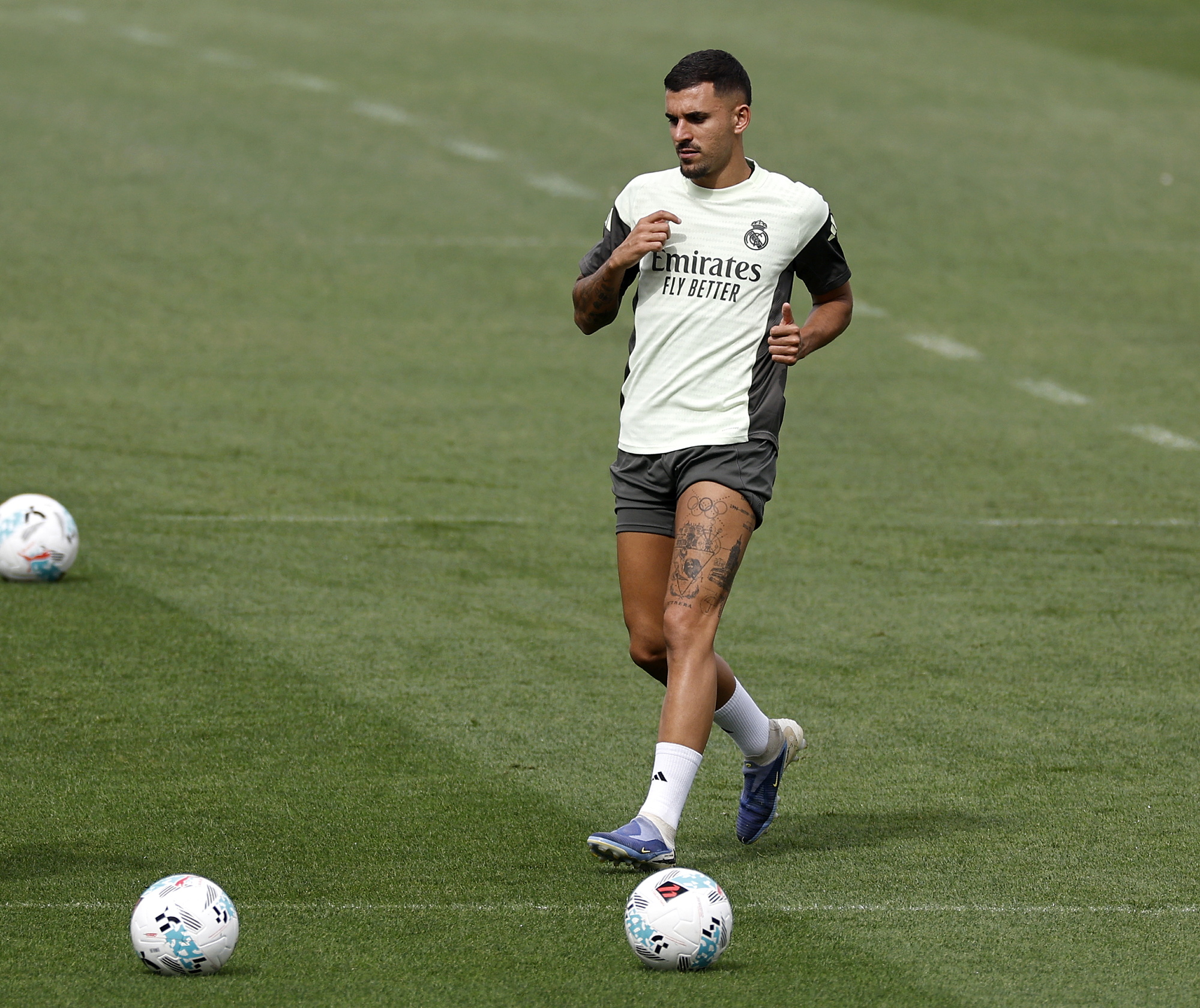 Dani Ceballos durante el entrenamiento. 