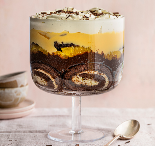 The trifle queen gives us a decadent dark chocolate and orange trifle
