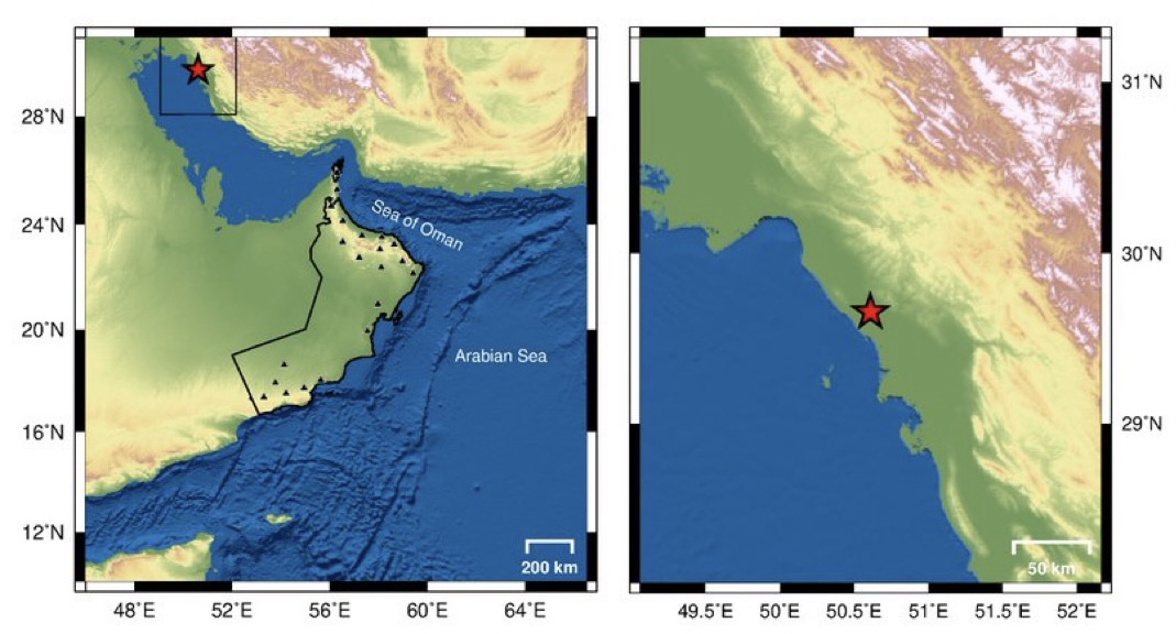 زلزال يبعد عن خصب 673 كم