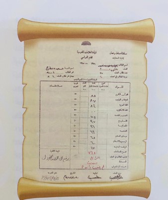 نموذج من شهادة مرحلة التمهيدي. كتاب التحولات الكبرى للتعليم في عمان