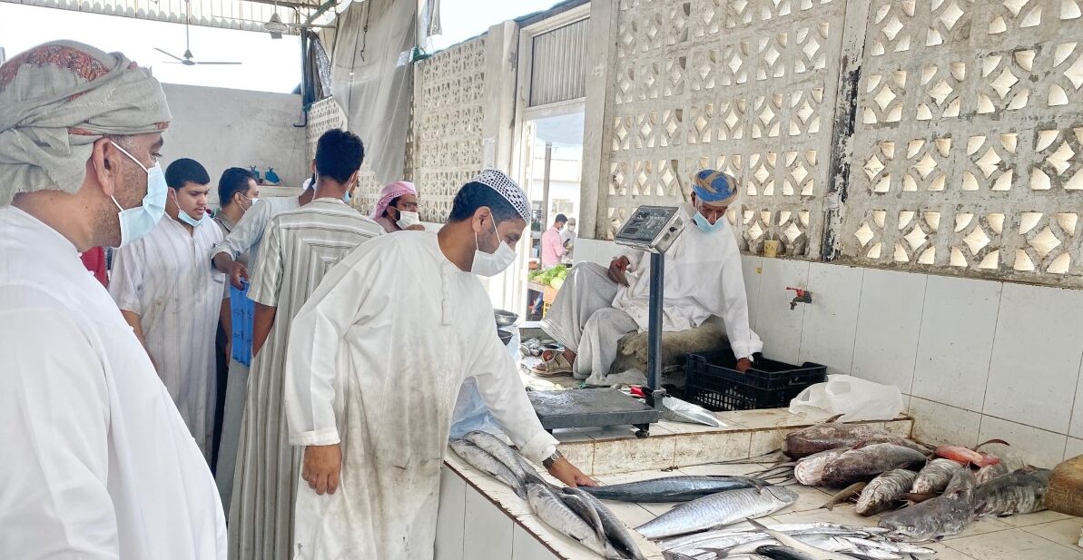 حركة نشطة في سوق الأسماك بلوى