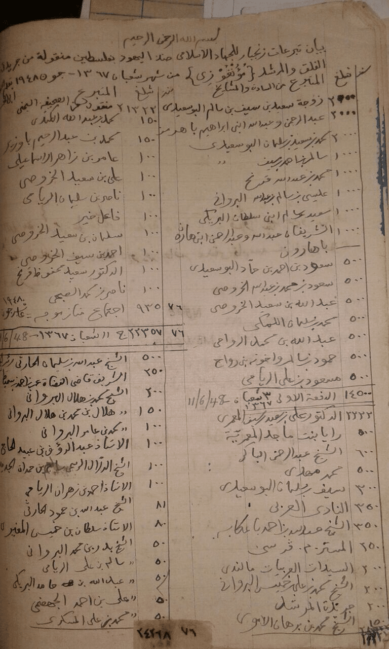 العُمانيون لم ولن ينسوها: نماذج من تفاعلهم مع القضية الفلسطينية منذ ثلاثينيات القرن الماضي
