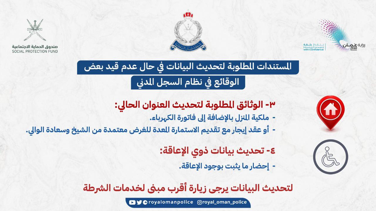 ما الوثائق المطلوبة لتحديث البيانات للاستفادة من تسهيلات الحماية الاجتماعية؟