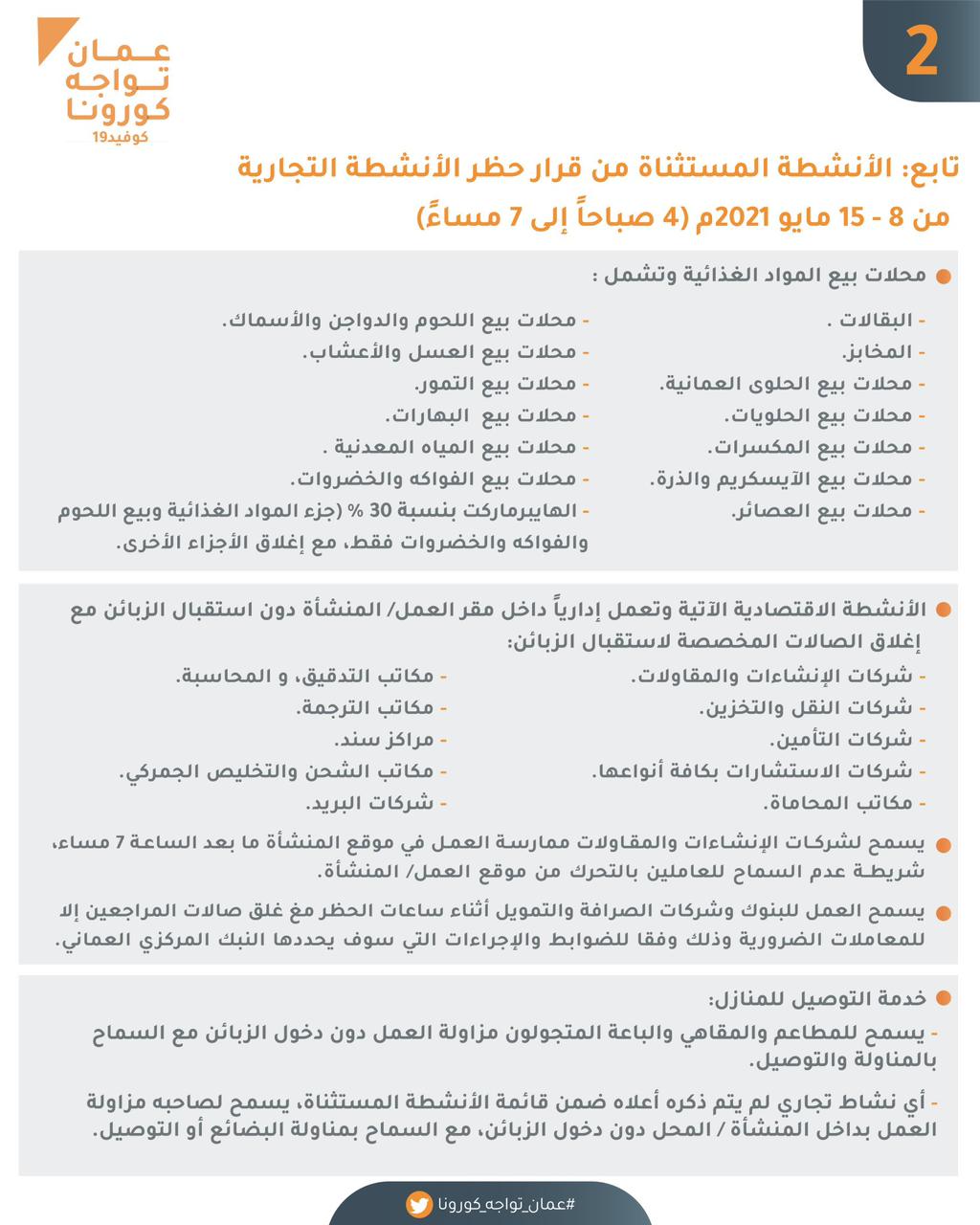 تعرف على الأنشطة والأفراد المستثنين من قرارات اللجنة العليا الأخيرة