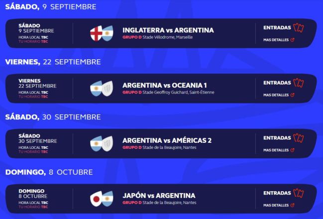 Copa Mundial de Rugby 2023: fechas, horarios y dónde ver los