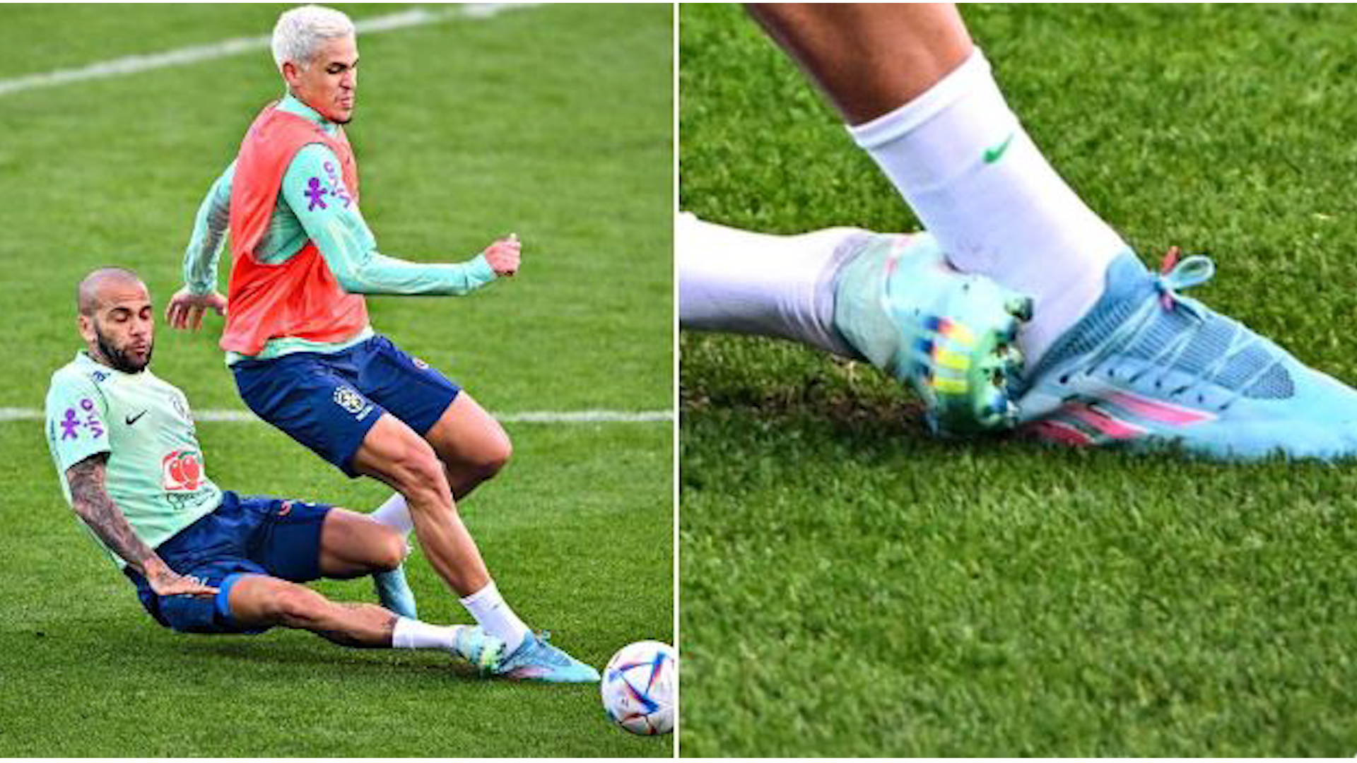 La terrible entrada de Dani Alves a un compañero de selección que duele solo con verla