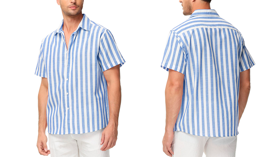 rayas verticales camisa rayas manga corta