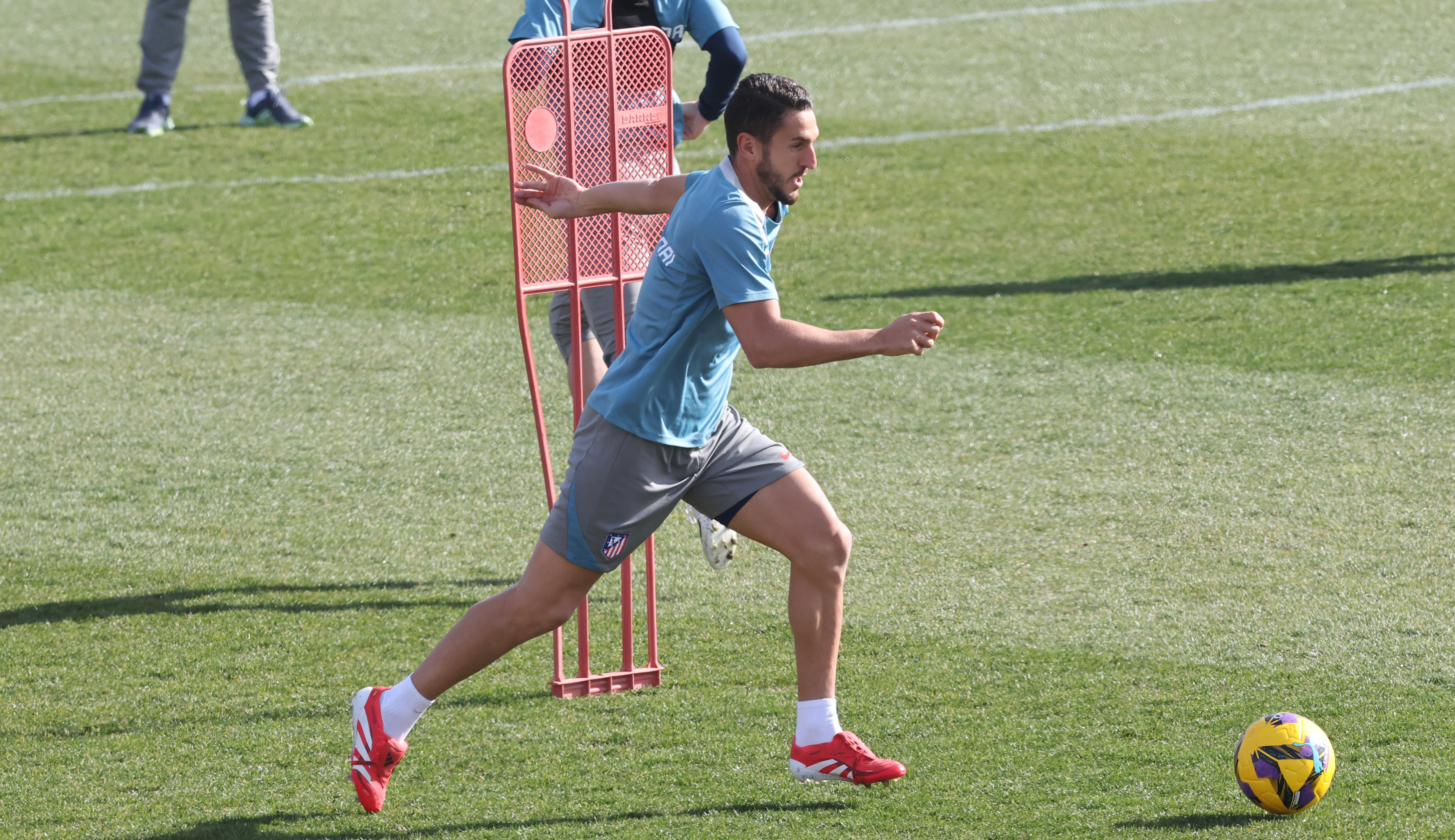 Koke, en una sesin del Atltico. Lesionado.