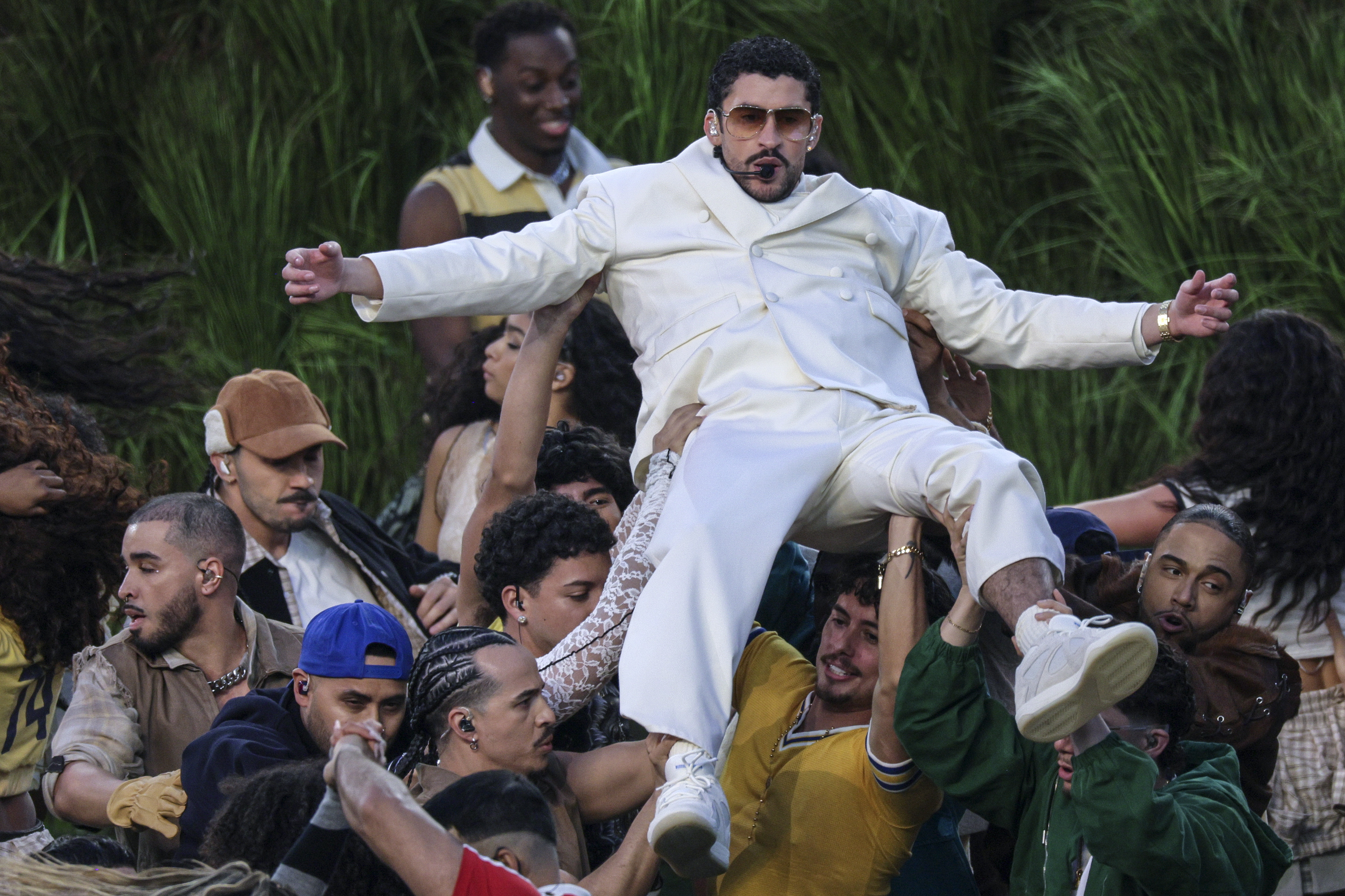 Bad Bunny durante el 'halftime show'