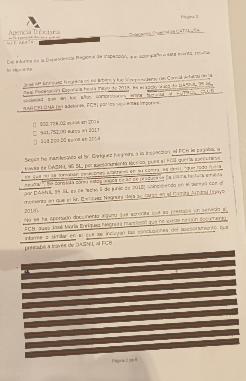 El Barça pagó a un vicepresidente del Comité de Árbitros ,02 euros  en tres temporadas 