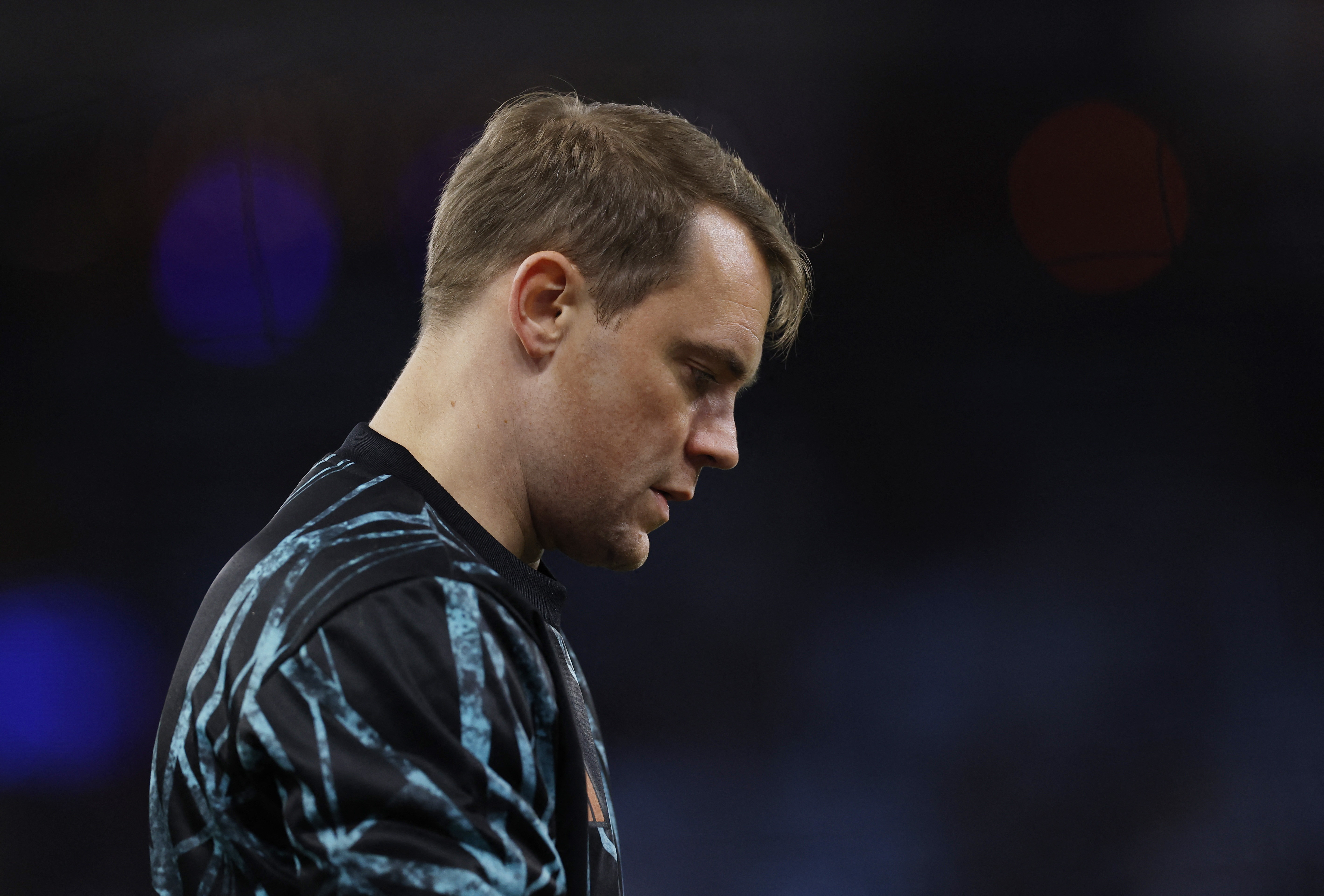 Soccer Football - Champions League - Aston Villa v Bayern Munich - Villa Park, Birmingham, Britain - October 2, 2024 Bayern Munich's Manuel Neuer during the warm up before the match Action Images via Reuters/Andrew Couldridge