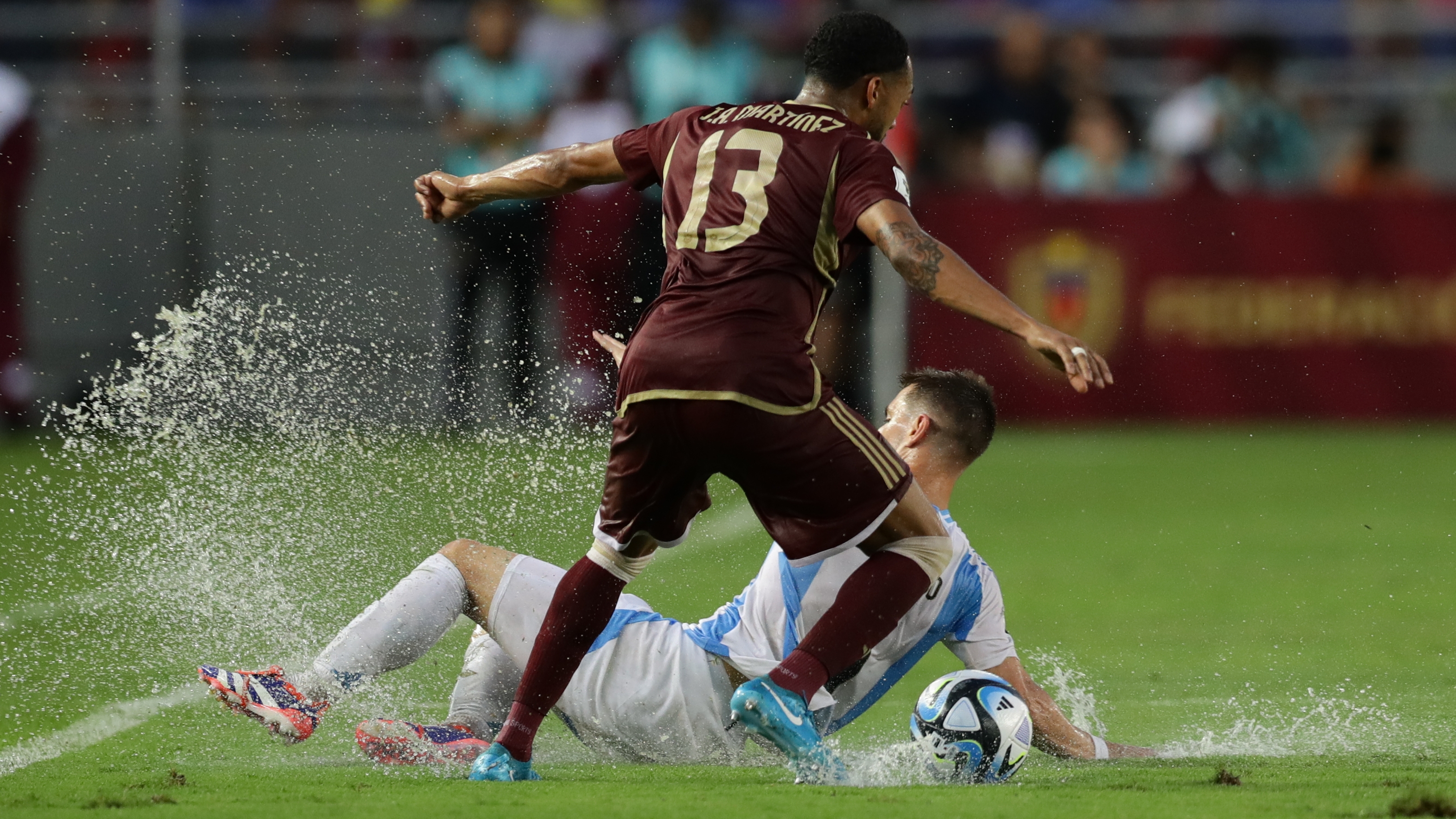 Argentina struggled to a 1-1 draw on a flooded pitch last week. 