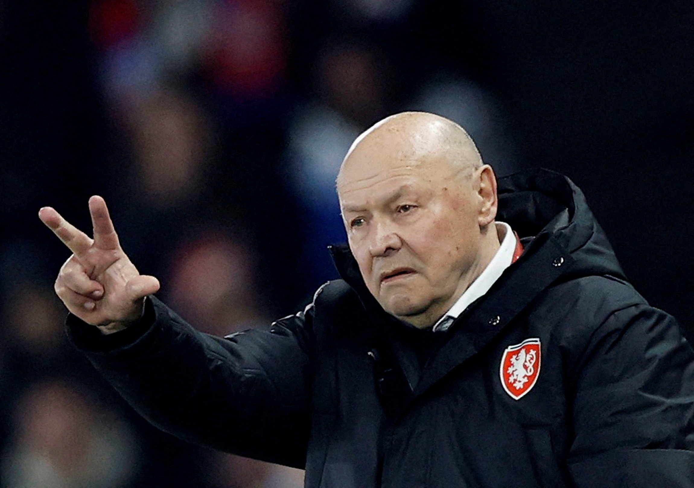 FILE PHOTO: Soccer Football - FIFA World Cup - UEFA Qualifiers - Finals - Czech Republic v Denmark - epet ARENA, Prague, Czech Republic - March 31, 2026 Czech Republic coach Miroslav Koubek reacts REUTERS/David W Cerny/File Photo