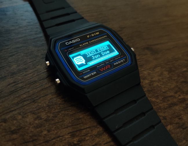 clásico reloj retro Casio F91W en smartwatch cambiar su estética - Meristation