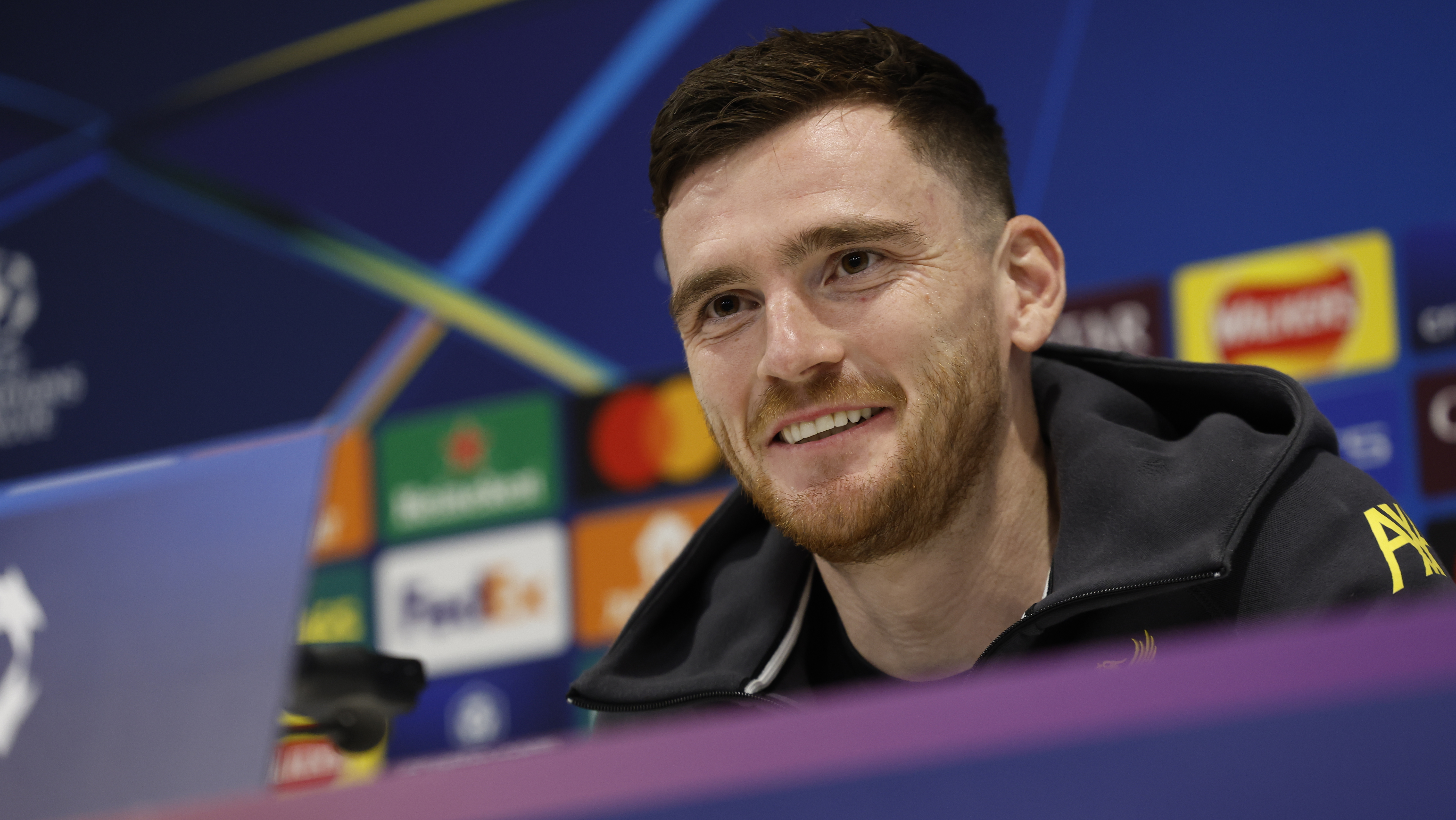 26/11/24 UEFA CHAMPIONS LEAGUE RUEDA DE PRENSA LIVERPOOLANDY ROBERTSON