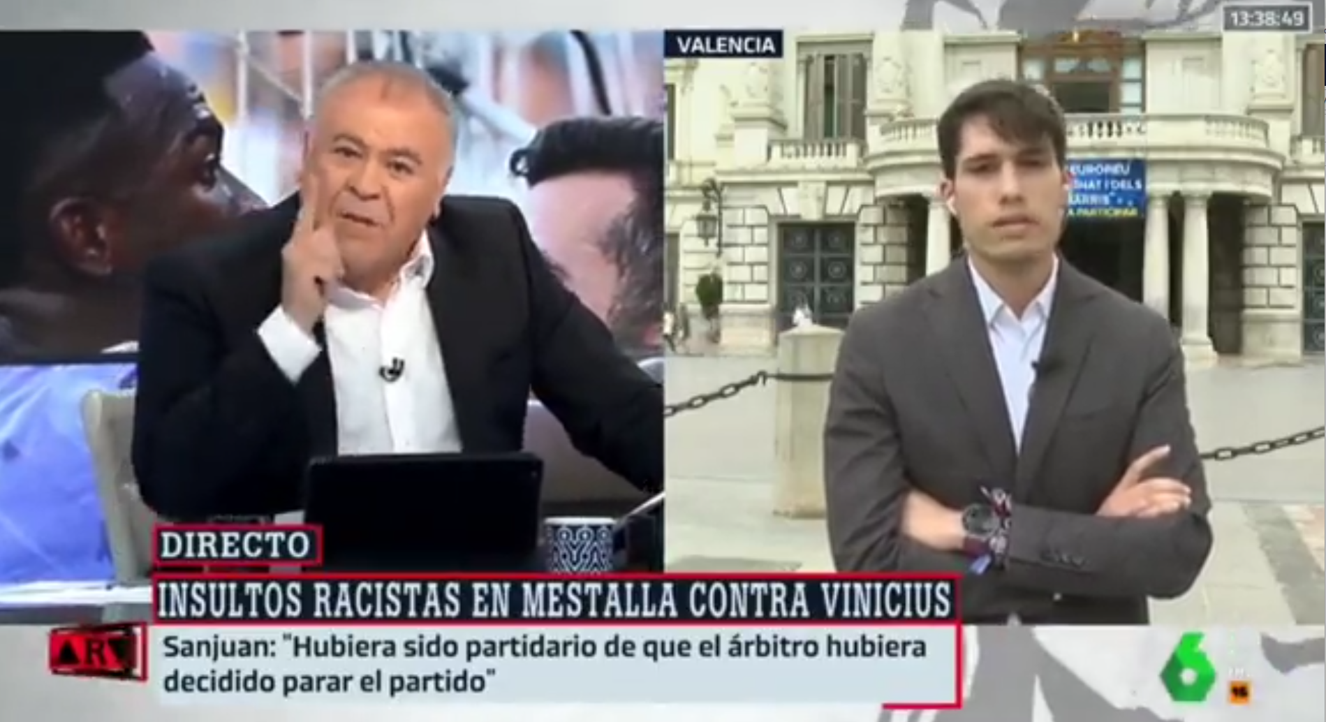 Enfrentamiento de Ferreras con el portavoz del PSOE en Valencia por los insultos a Vinicius