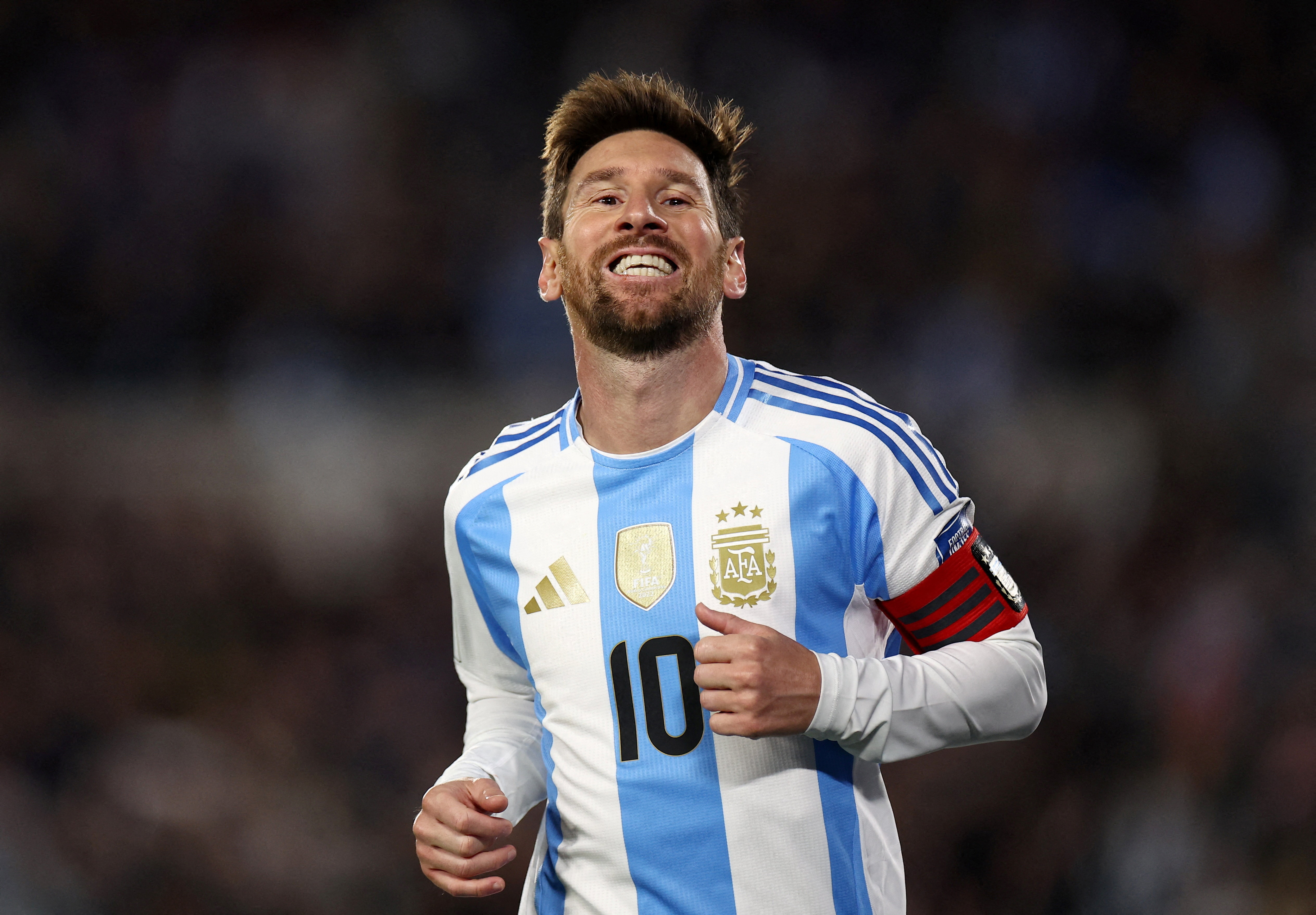 FILE PHOTO: Soccer Football - World Cup - CONMEBOL Qualifiers - Argentina v Venezuela - Estadio Monumental, Buenos Aires, Argentina - September 4, 2025 Argentina's Lionel Messi REUTERS/Agustin Marcarian/File Photo