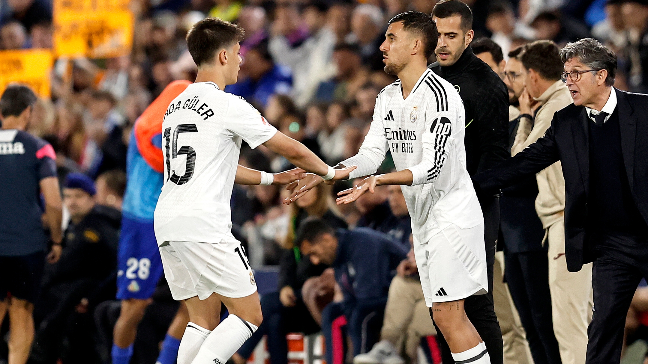 23/04/25 PARTIDO PRIMERA DIVISION 
REAL MADRID - GETAFE 
CAMBIO SUSTITUCION ARDA GULER DANI CEBALLOS
