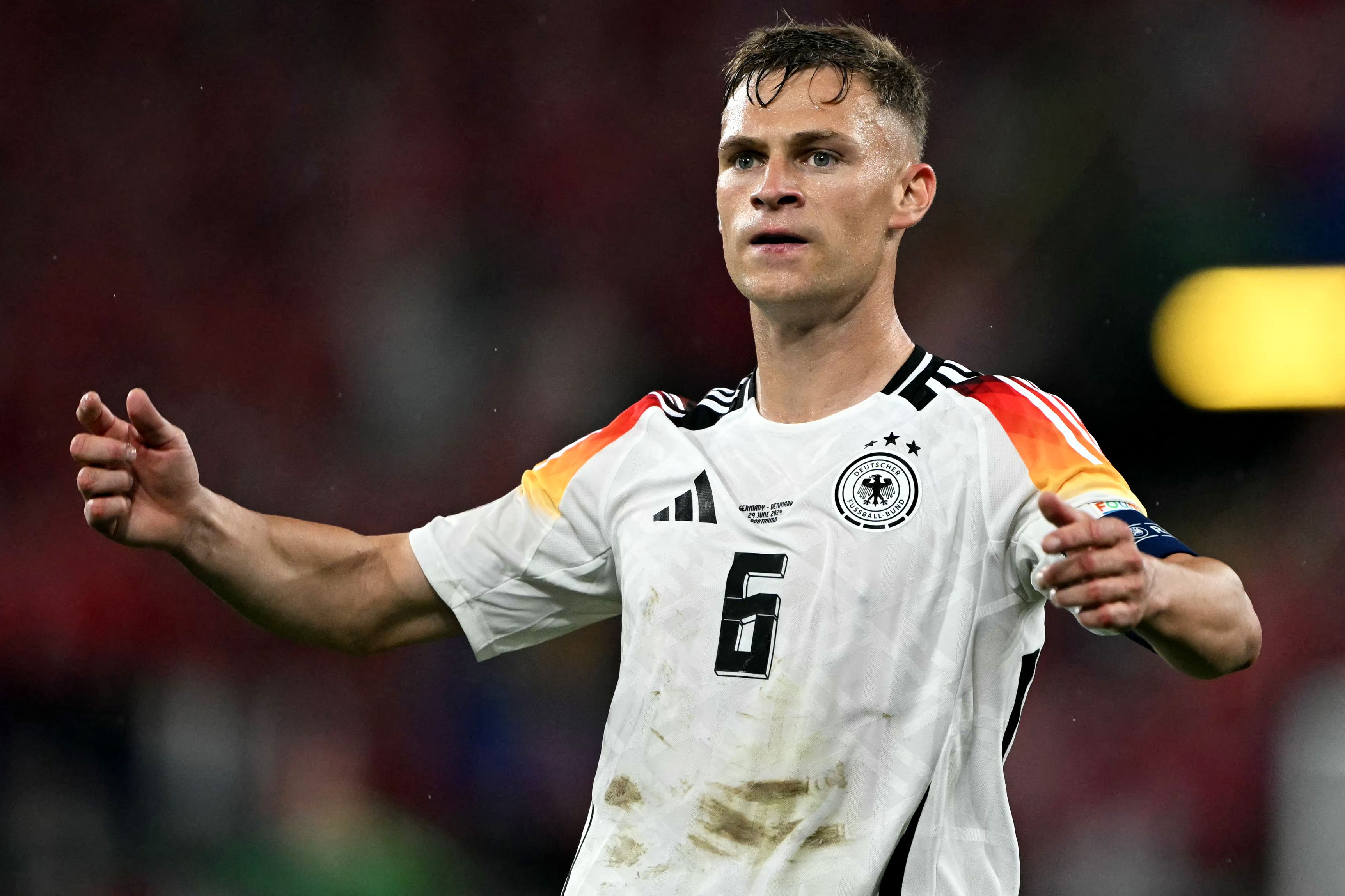 Kimmich durante el Alemania - Dinamarca de los octavos de final de la Eurocopa.