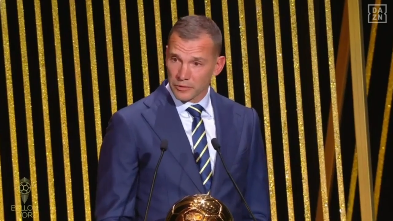 El emotivo discurso de Shevchenko sobre la guerra de Ucrania en la Gala del Balón de Oro