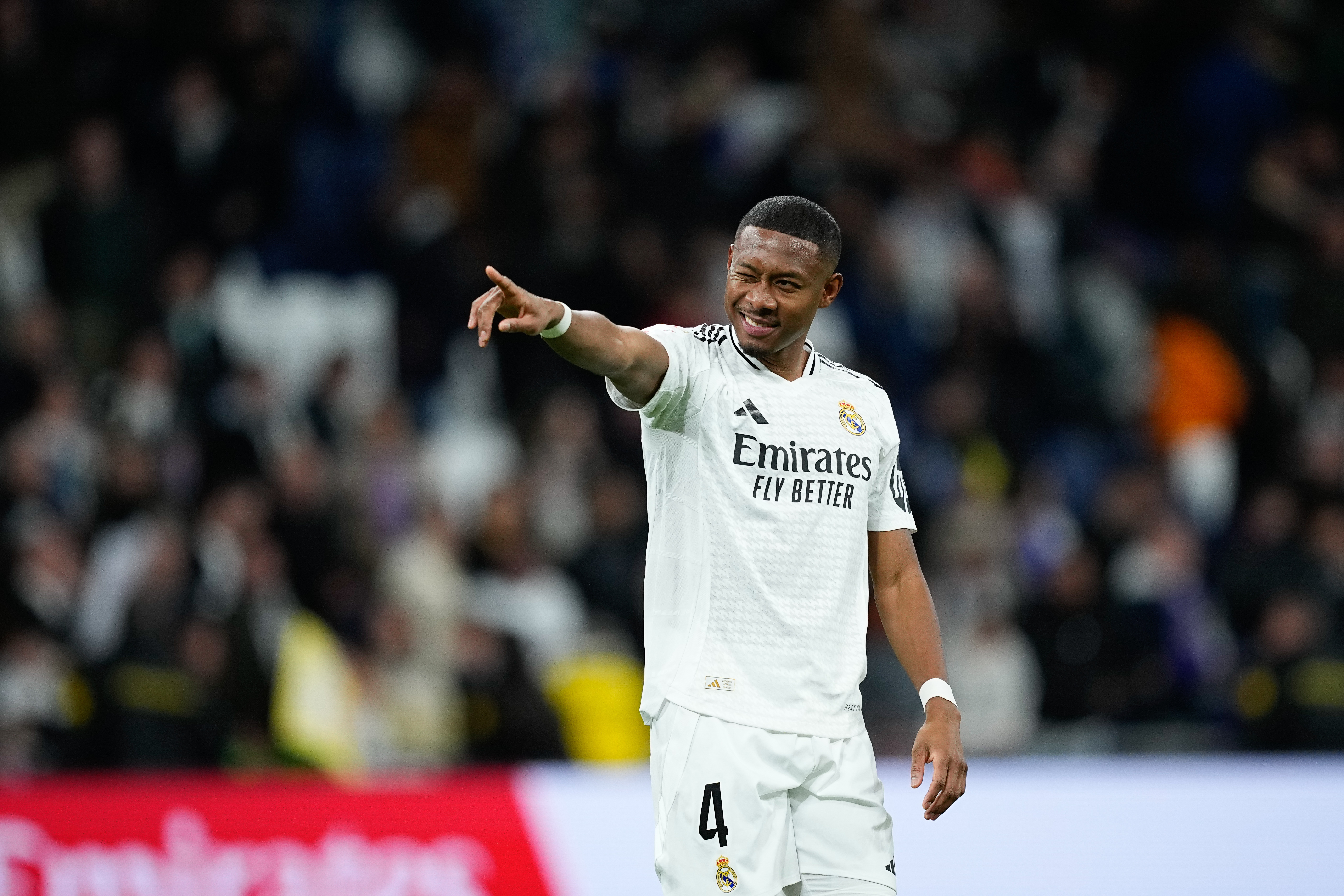 David Alaba of Real Madrid saludates to the supporters during the Spanish League, LaLiga EA Sports, football match played between Real Madrid and UD Las Palmas at Santiago Bernabeu stadium on January 19, 2025, in Madrid, Spain.
AFP7 
19/01/2025 ONLY FOR USE IN SPAIN