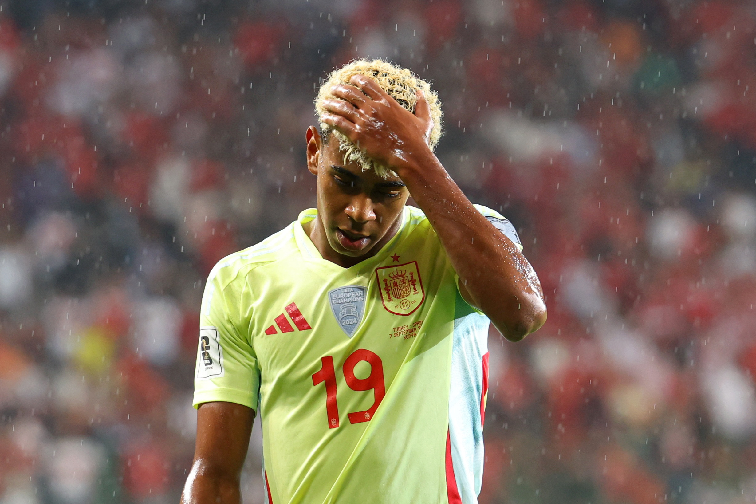 Soccer Football - World Cup - UEFA Qualifiers - Group E - Turkey v Spain - Konya Buyuksehir Arena, Konya, Turkey - September 7, 2025 Spain's Lamine Yamal REUTERS/Murad Sezer