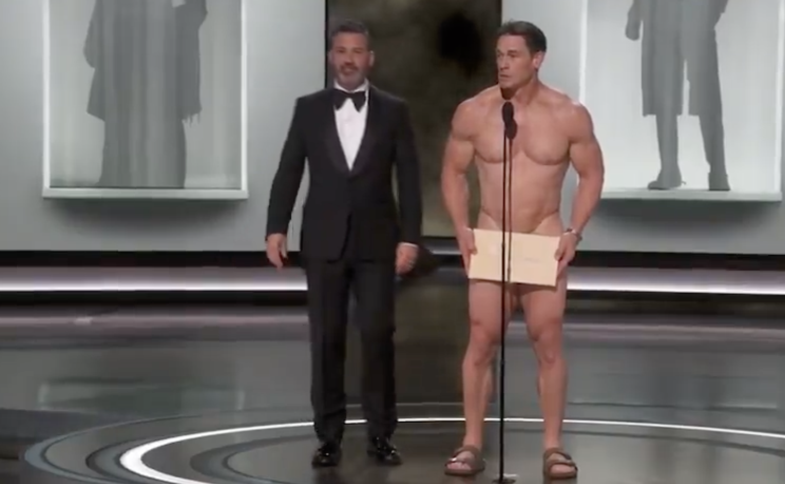 Why did John Cena present at the 2024 Oscars naked? - AS USA