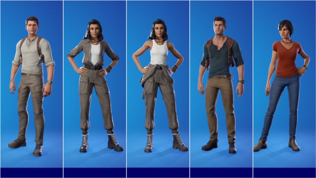 Personagens de Uncharted viram skins de Fortnite