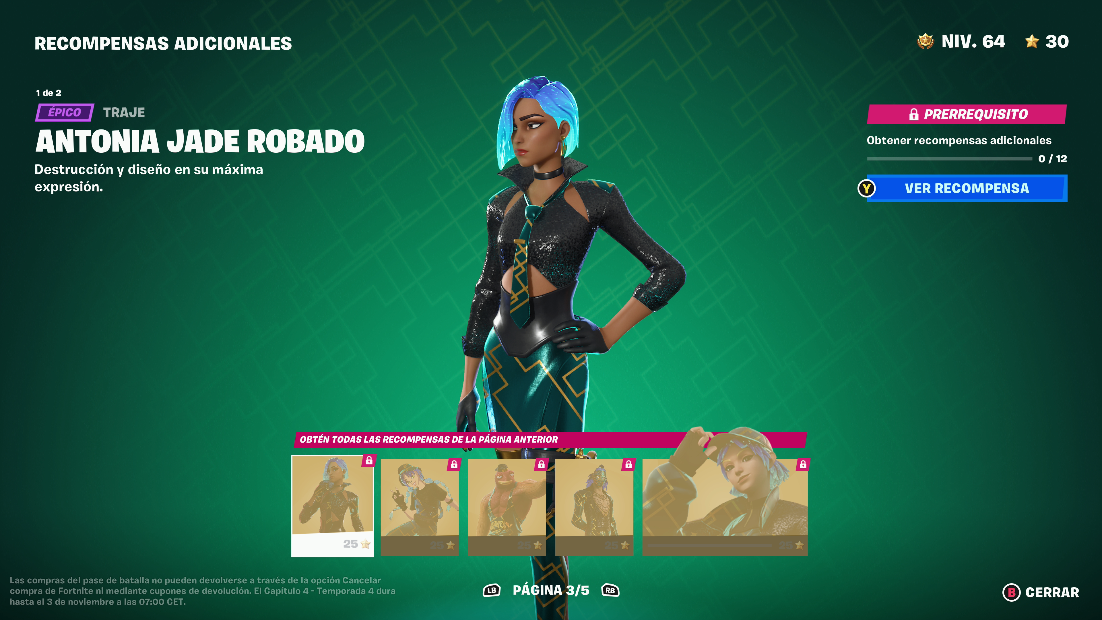 Pase de Batalla de Fortnite Capítulo 4 Temporada 4: todas las skins y  recompensas - Meristation