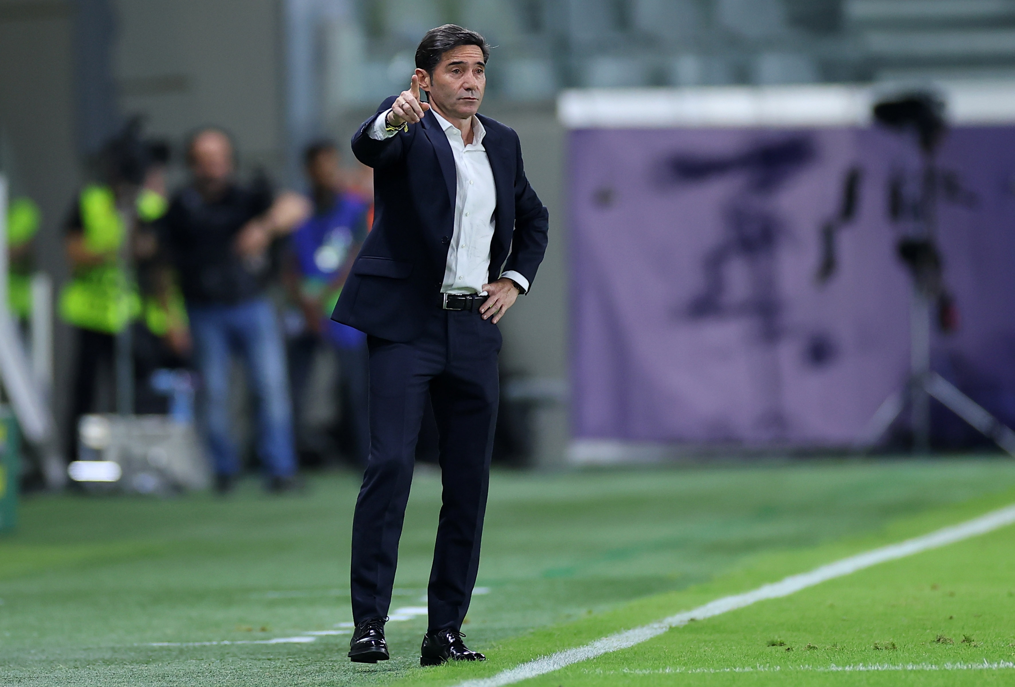 LIMASSOL (Cyprus), 05/11/2025.- Villarreal head coach Marcelino gestures on the touchline during the UEFA Champions League league phase match beween Pafos and Villarreal CF, in Limassol, Cyprus, 05 November 2025. (Liga de Campeones, Chipre) EFE/EPA/SAKIS SAVVIDES
