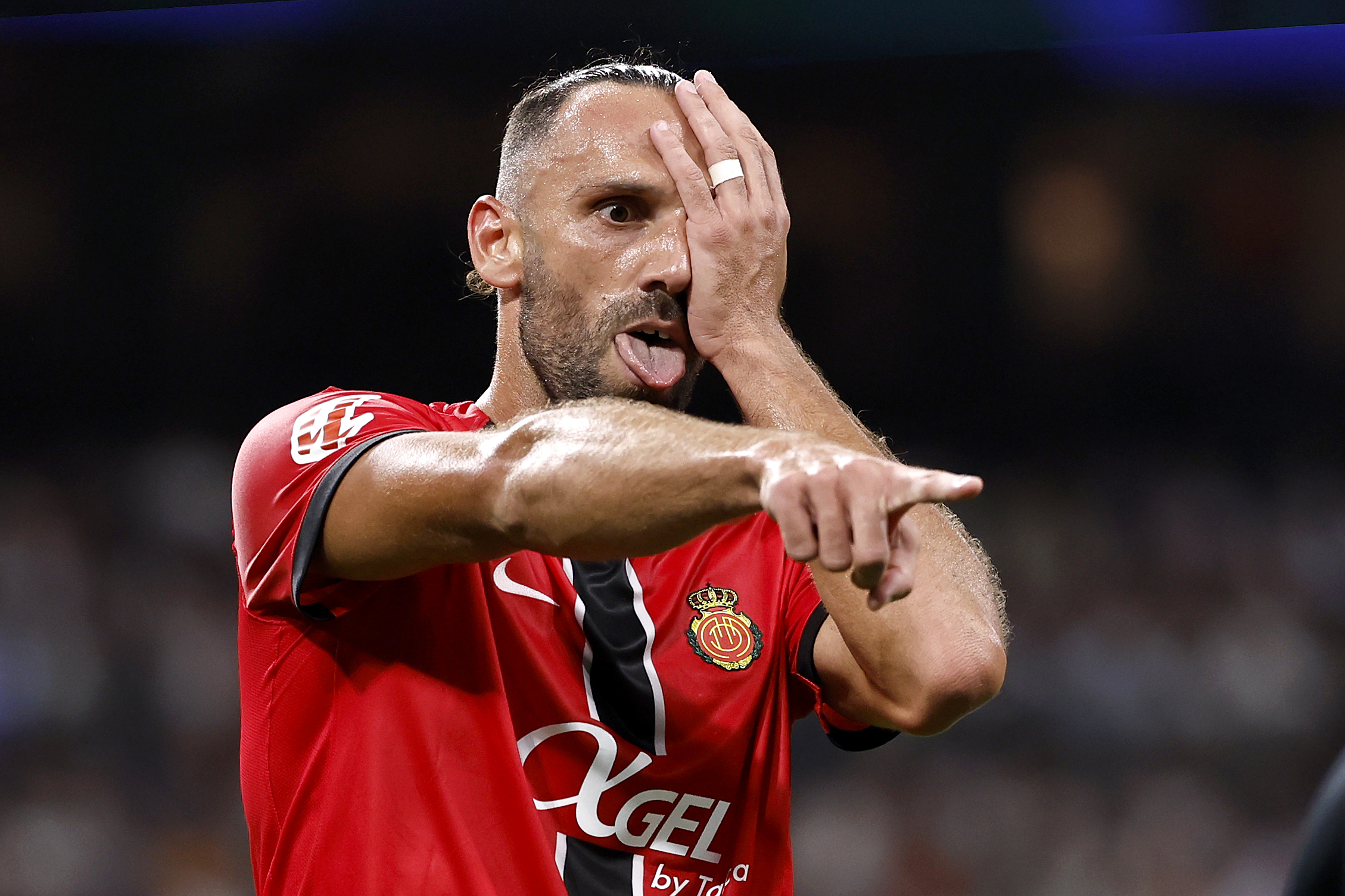 Muriqi celebra un gol con el Mallorca.