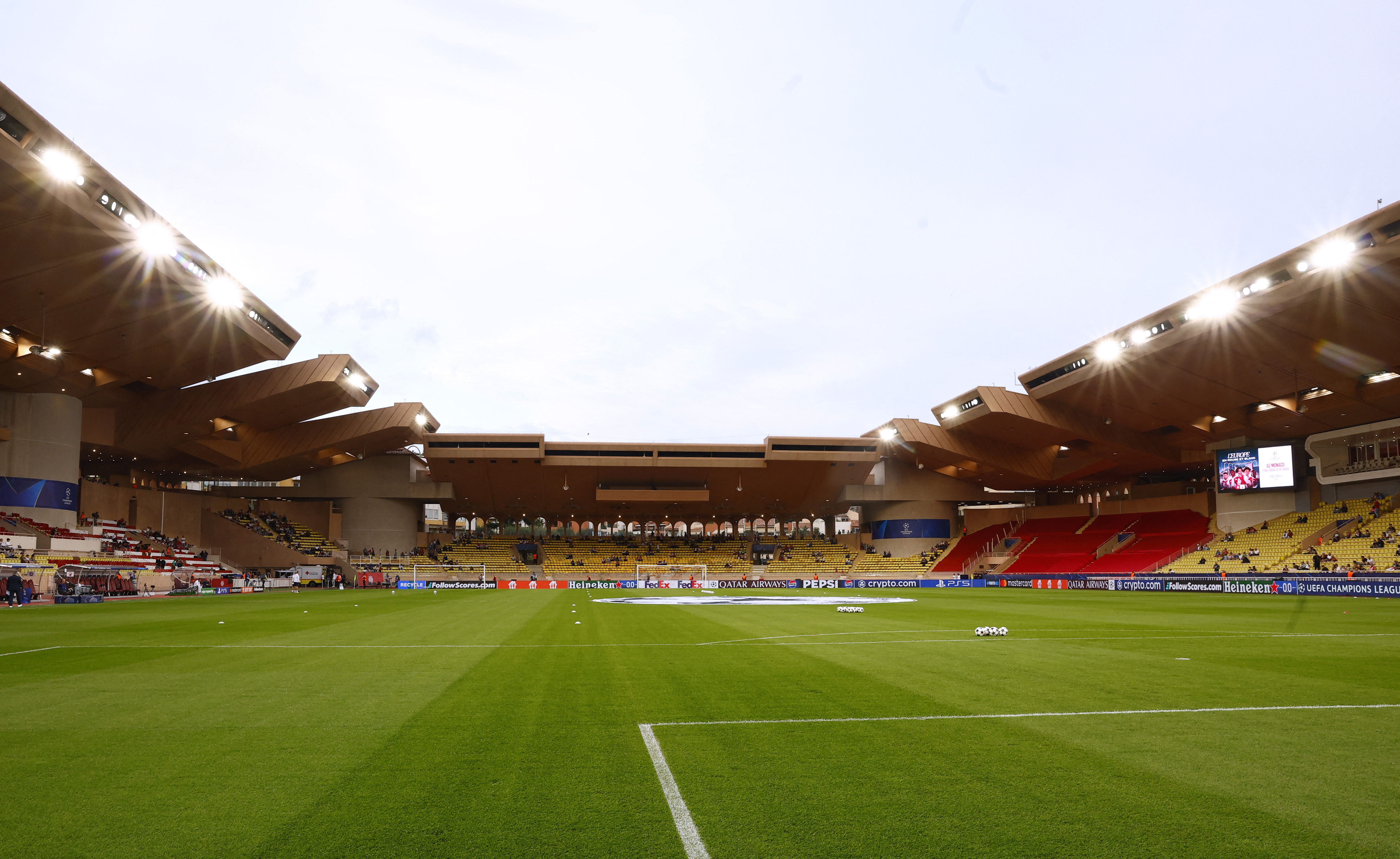 Soccer Football - Champions League - AS Monaco v Crvena Zvezda - Stade Louis II, Monaco - October 22, 2024 General view inside the stadium before the match REUTERS/Manon Cruz