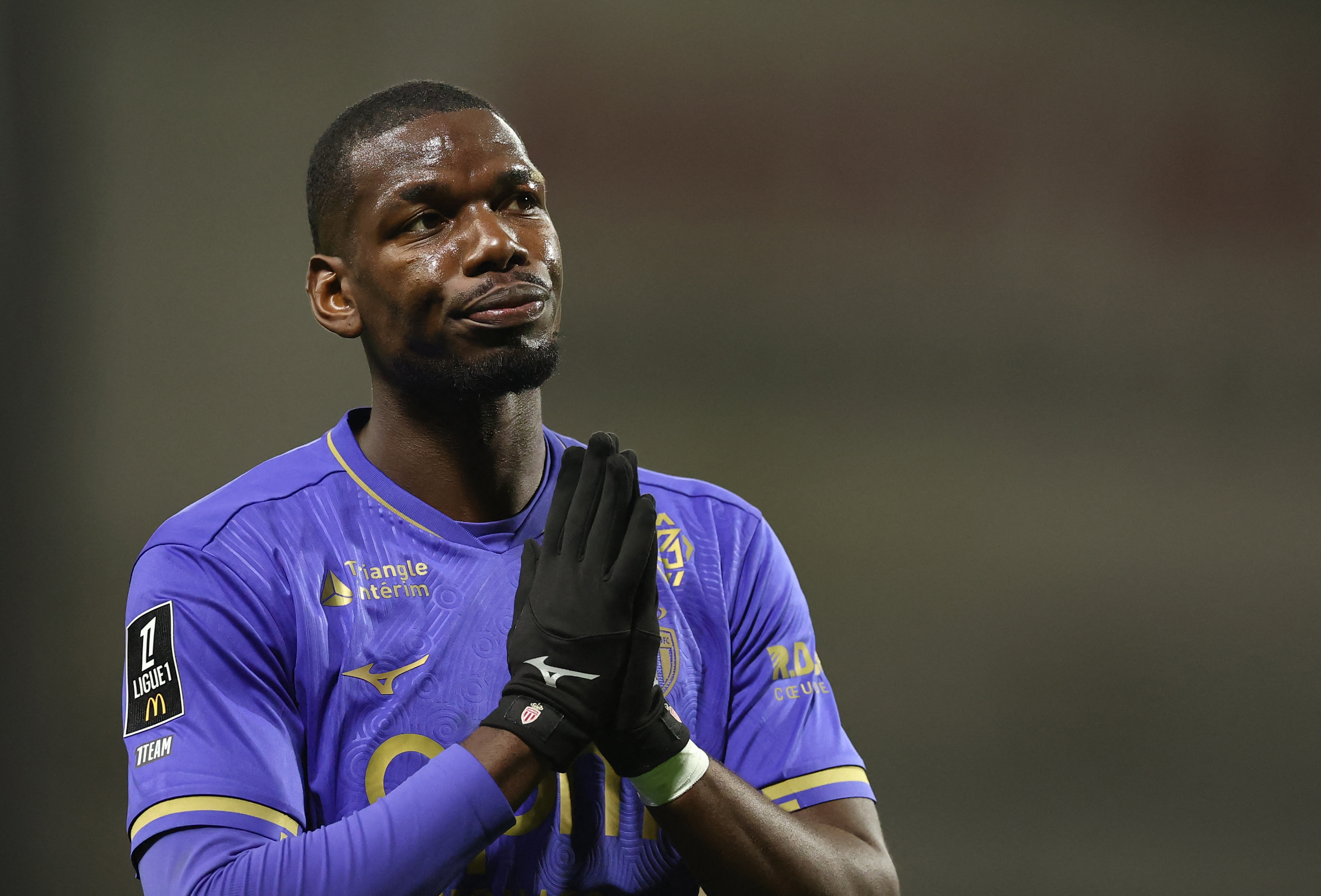 Soccer Football - Ligue 1 - Brest v AS Monaco - Stade Francis-Le Ble, Brest, France - December 5, 2025 AS Monaco's Paul Pogba looks dejected after the match REUTERS/Stephane Mahe