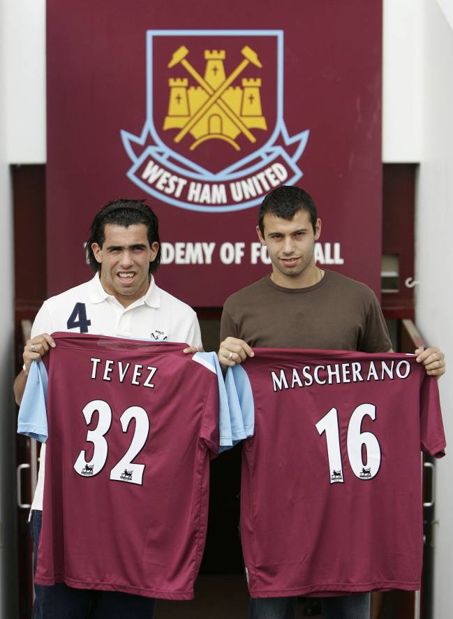 Carlos Tevez poses in Manchester United shirt