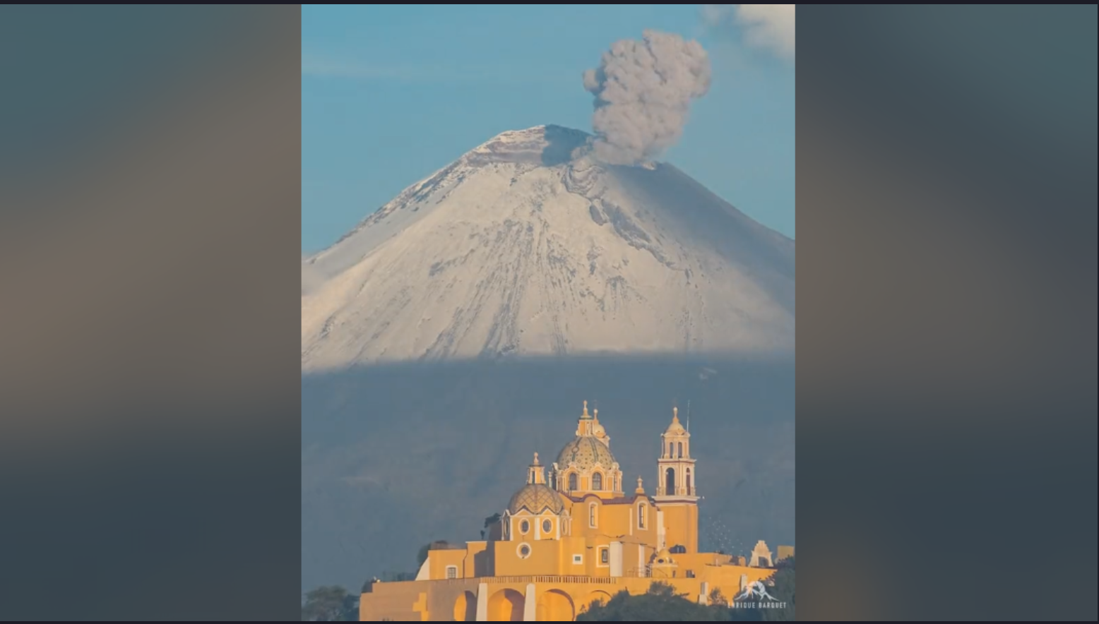 VIDEO: Increíble vista del Popocatépetl y el Santuario de Nuestra Señora de los Remedios