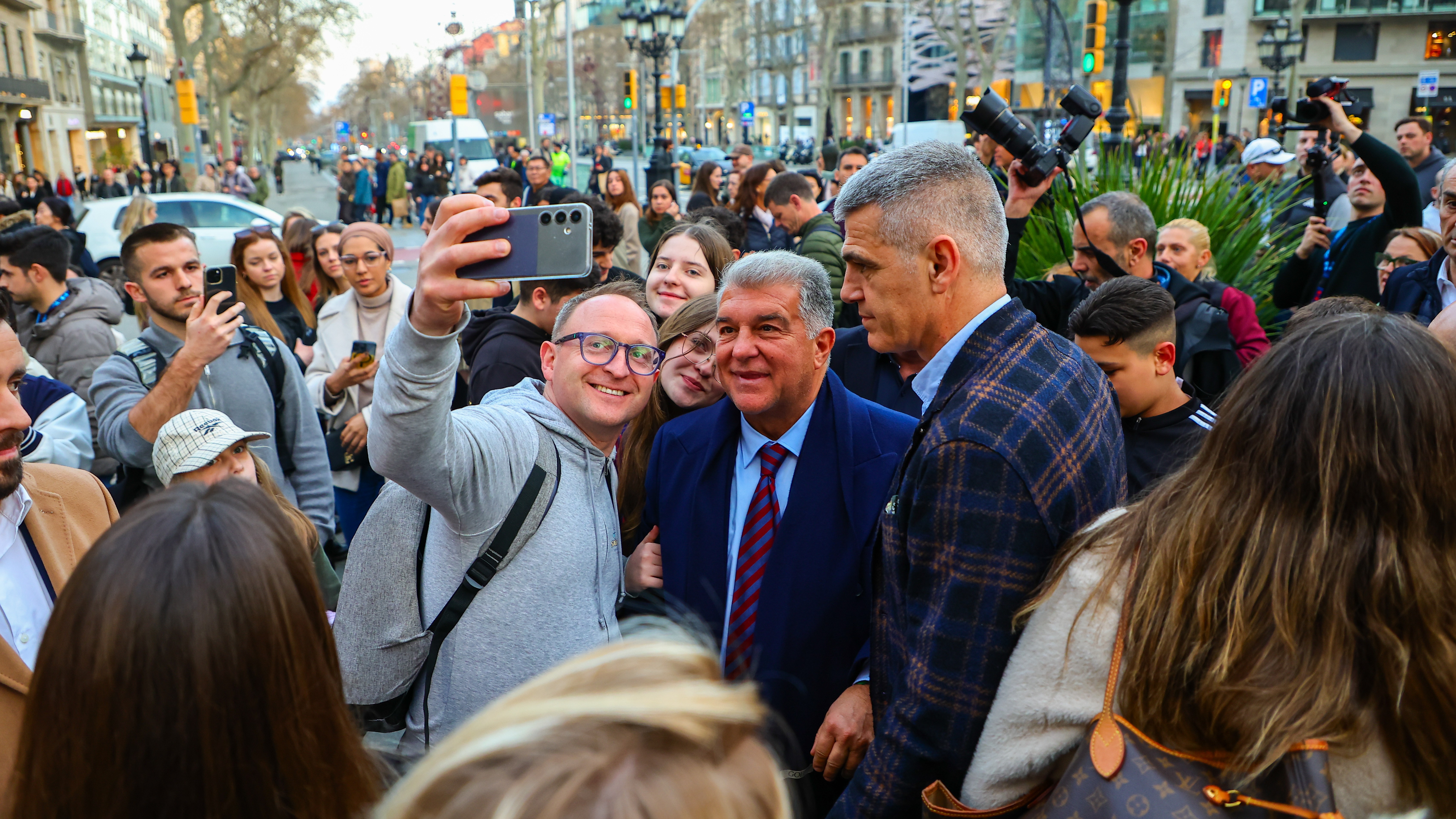 Joan Laporta, durante un acto electoral en La Pedrera.