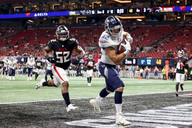 Emmanuel Ellerbee of the Atlanta Falcons looks on after the game