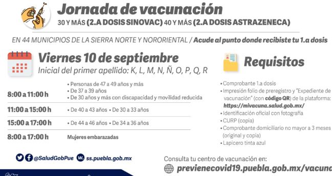 Segunda dosis en Puebla: cuándo me tocará y qué vacuna me pondrían - AS  México