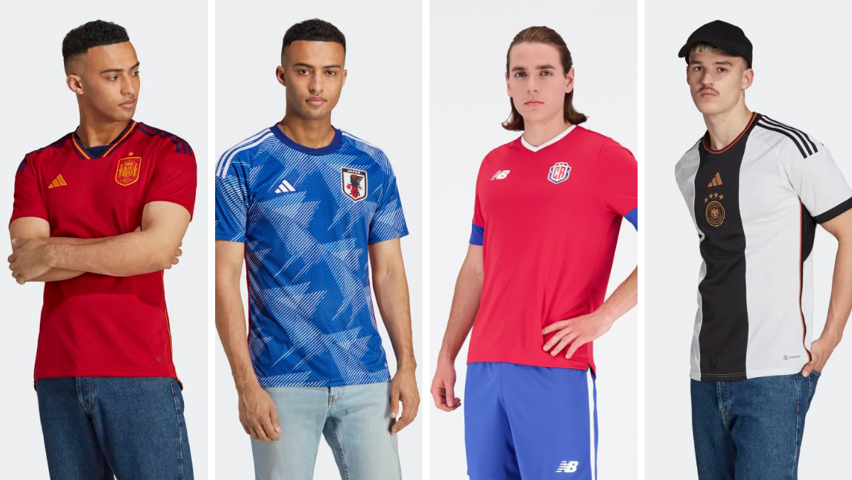 These are all the official jerseys of the 32 national teams in the