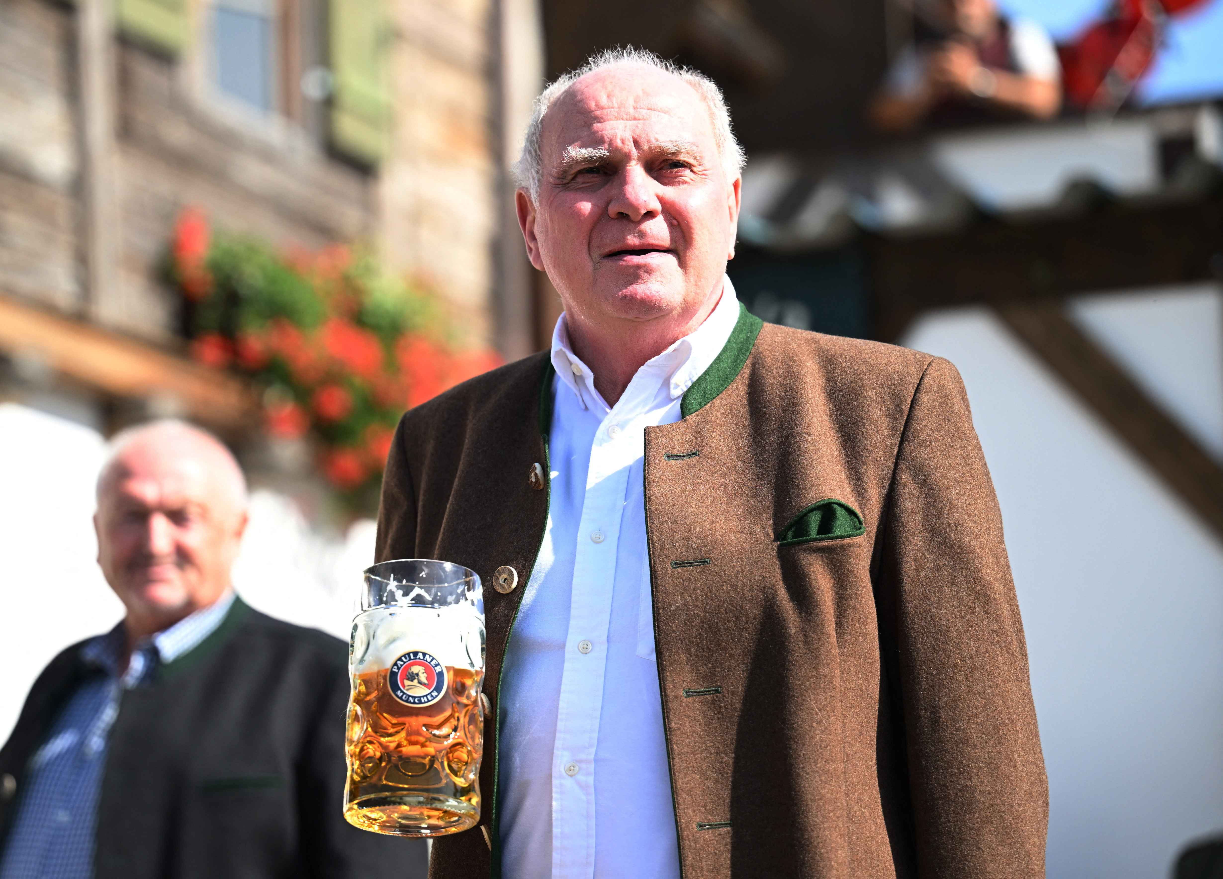 Uli Hoeness, exfutbolista alemn y expresidente del Bayern de Mnich, durante la fiesta del Oktoberfest celebrado en Munich.