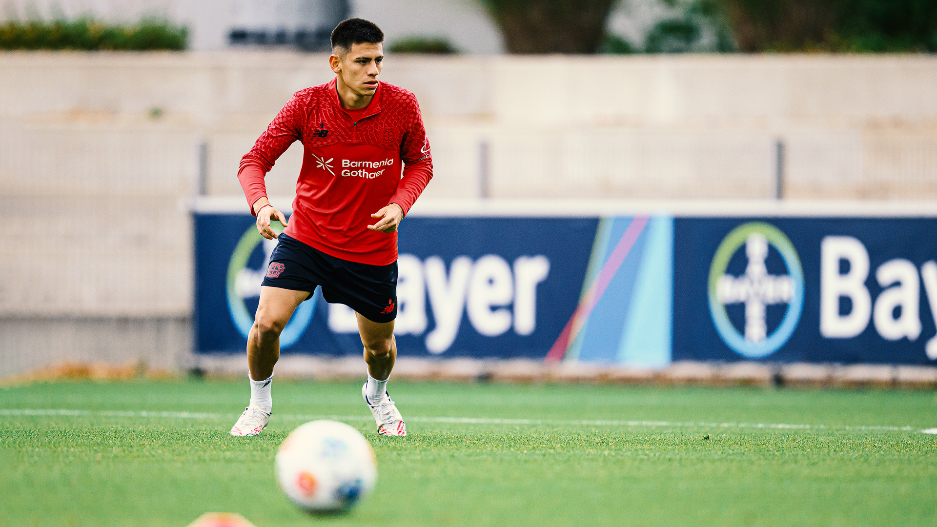LEVERKUSEN, GERMANY - AUGUST 22: Claudio Echeverri of Leverkusen during a training session at the Ulrich-Haberland-Stadion on August 22, 2025 in Leverkusen, Germany. (Photo by Jörg Schüler/Bayer 04 Leverkusen via Getty Images)