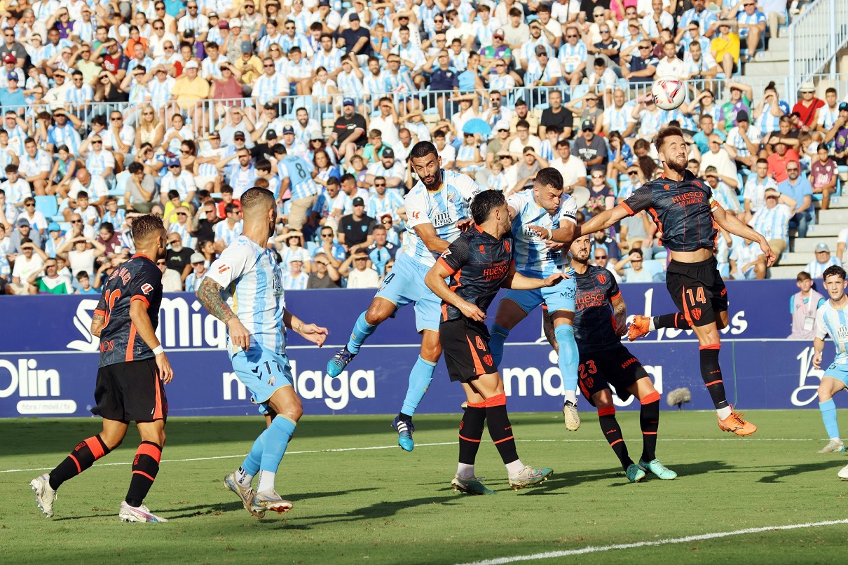 Momento del Málaga-Huesca.