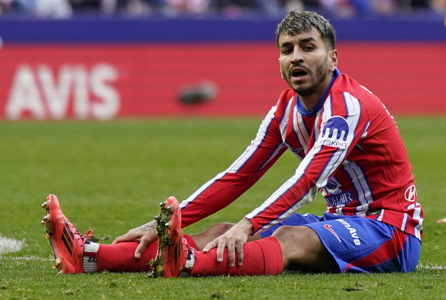 Soccer Football - LaLiga - Atletico Madrid v Villarreal - Metropolitano, Madrid, Spain - January 25, 2025 Atletico Madrid's Angel Correa reacts REUTERS/Ana Beltran