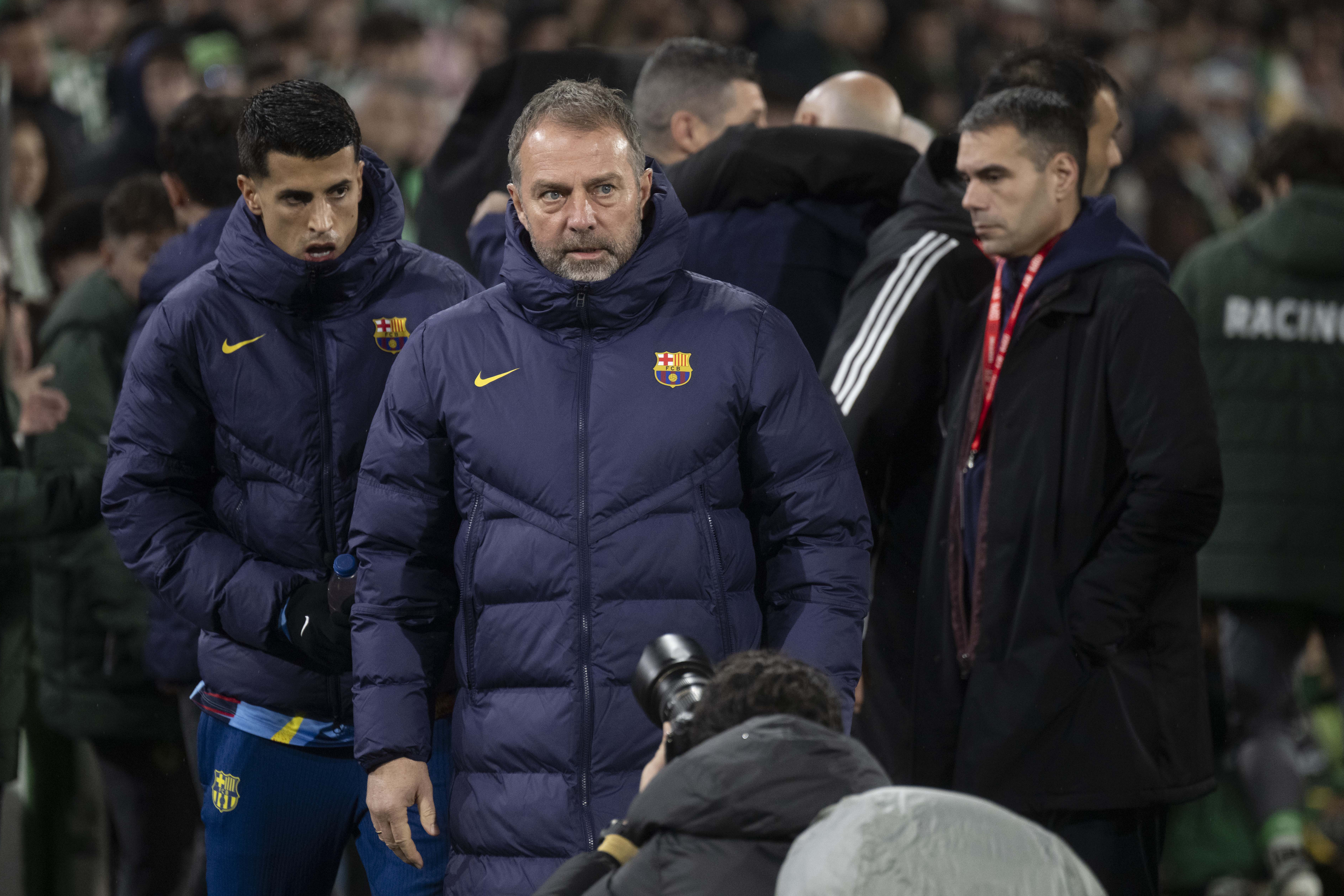 Hansi Flick durante el partido correspondiente a los octavos de final de la Copa del Rey disputado ante el Racing de Santander.