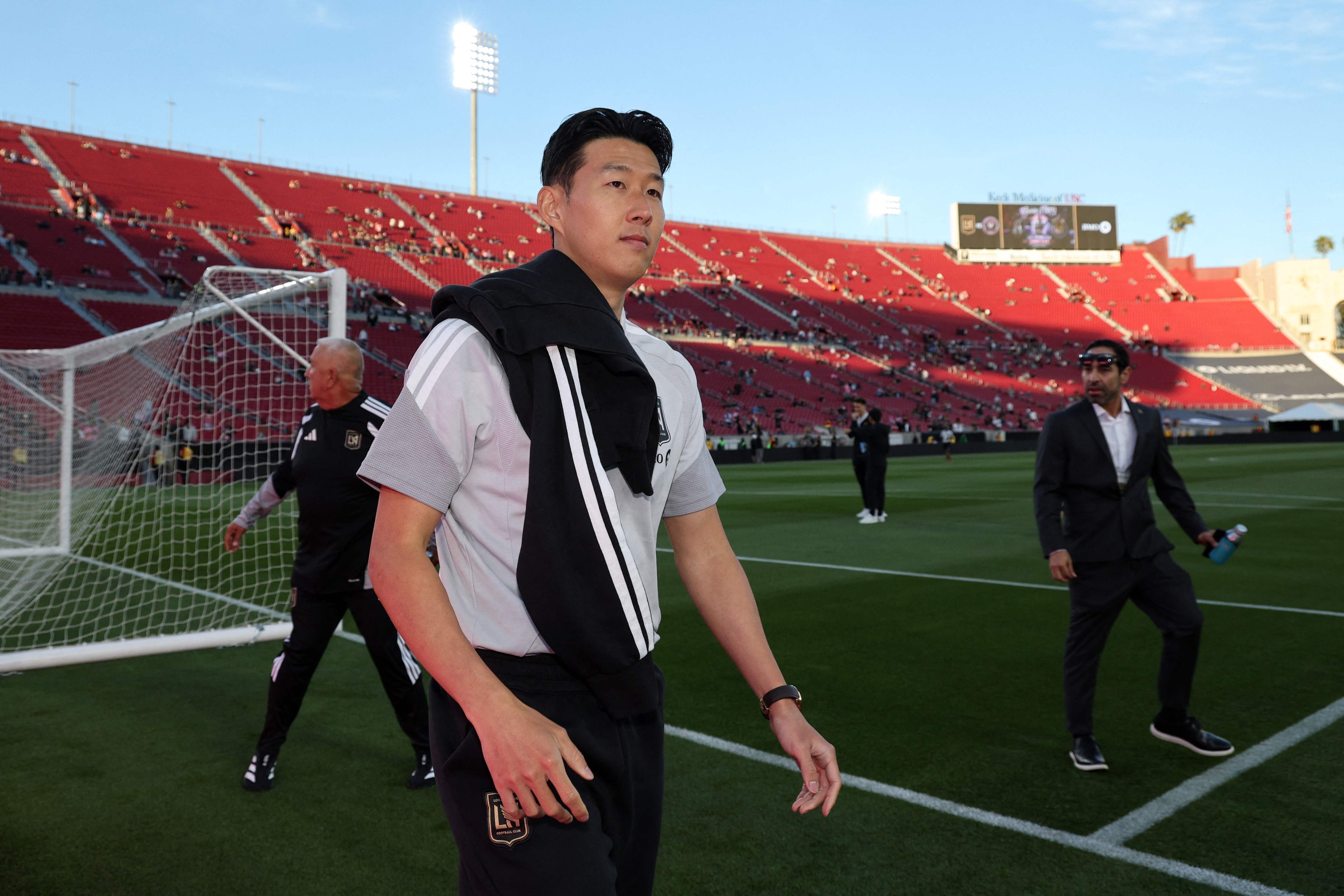 LAFC and Inter Miami players take to the field.