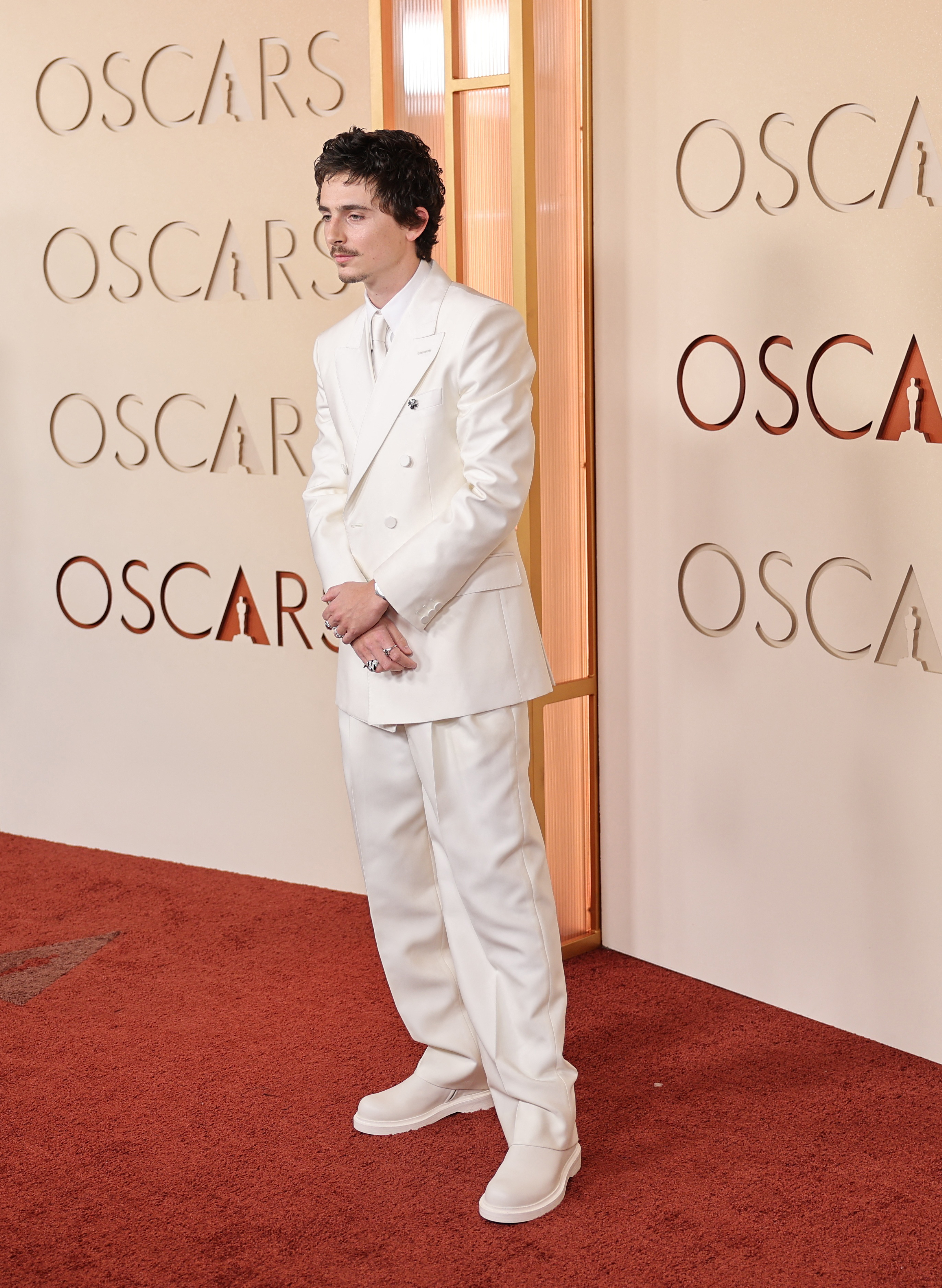 Timothee Chalamet poses on the red carpet during the Oscars arrivals at the 98th Academy Awards in Hollywood, Los Angeles, California, U.S., March 15, 2026. REUTERS/Daniel Cole