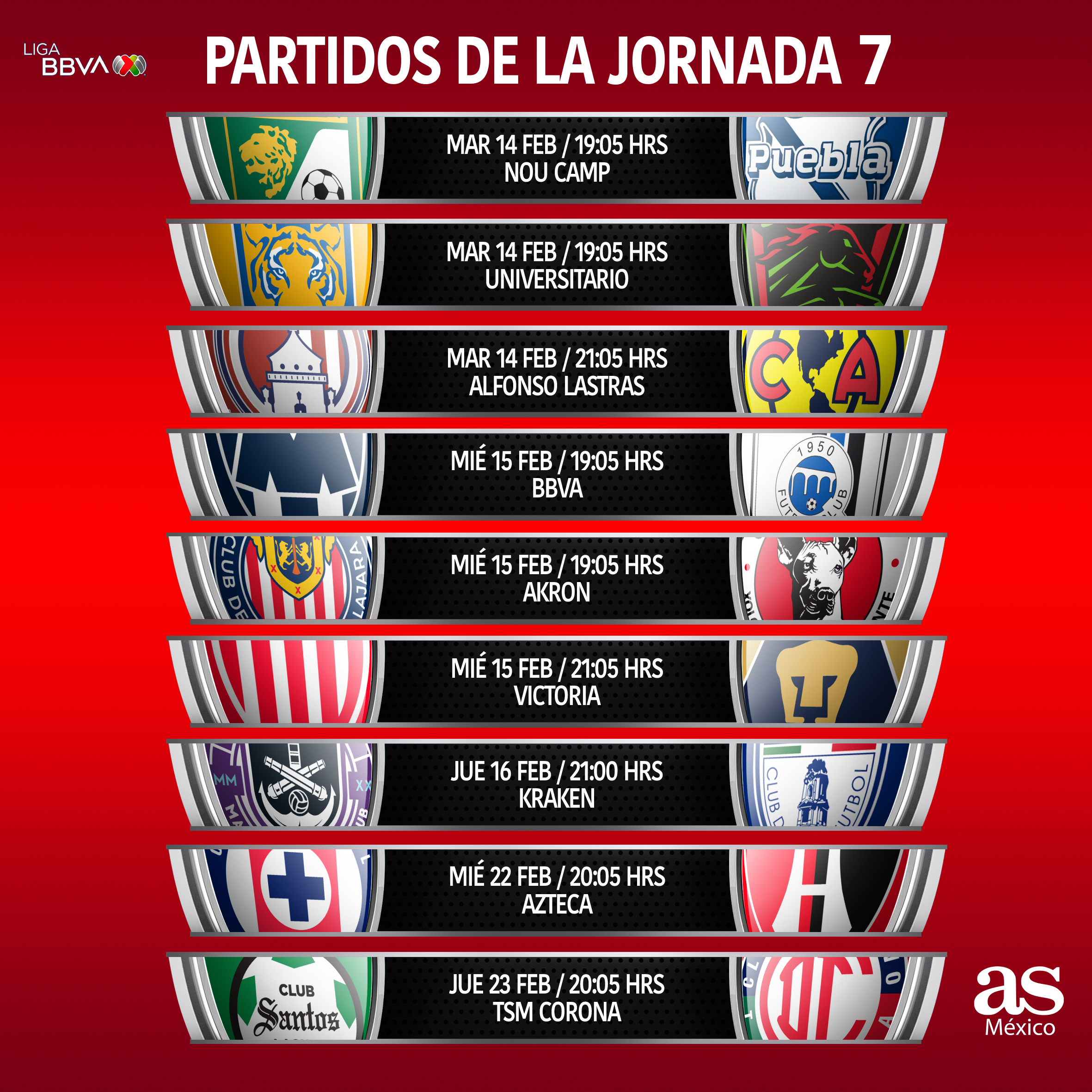 Próximo jornada de liga