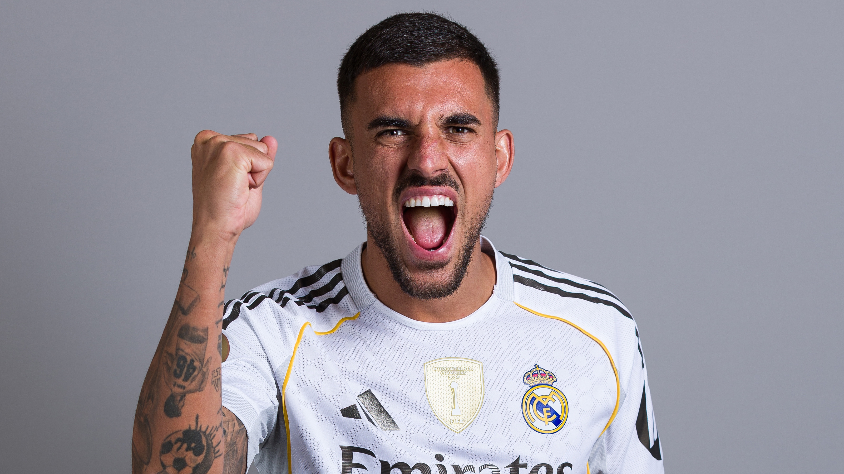 PALM BEACH GARDENS, FLORIDA - JUNE 16: Dani Ceballos #19 of Real Madrid C.F. poses for a portrait during the official FIFA Club World Cup 2025 Portrait Session on June 16, 2025 in Palm Beach Gardens, Florida. (Photo by Alex Livesey - FIFA/FIFA via Getty Images)