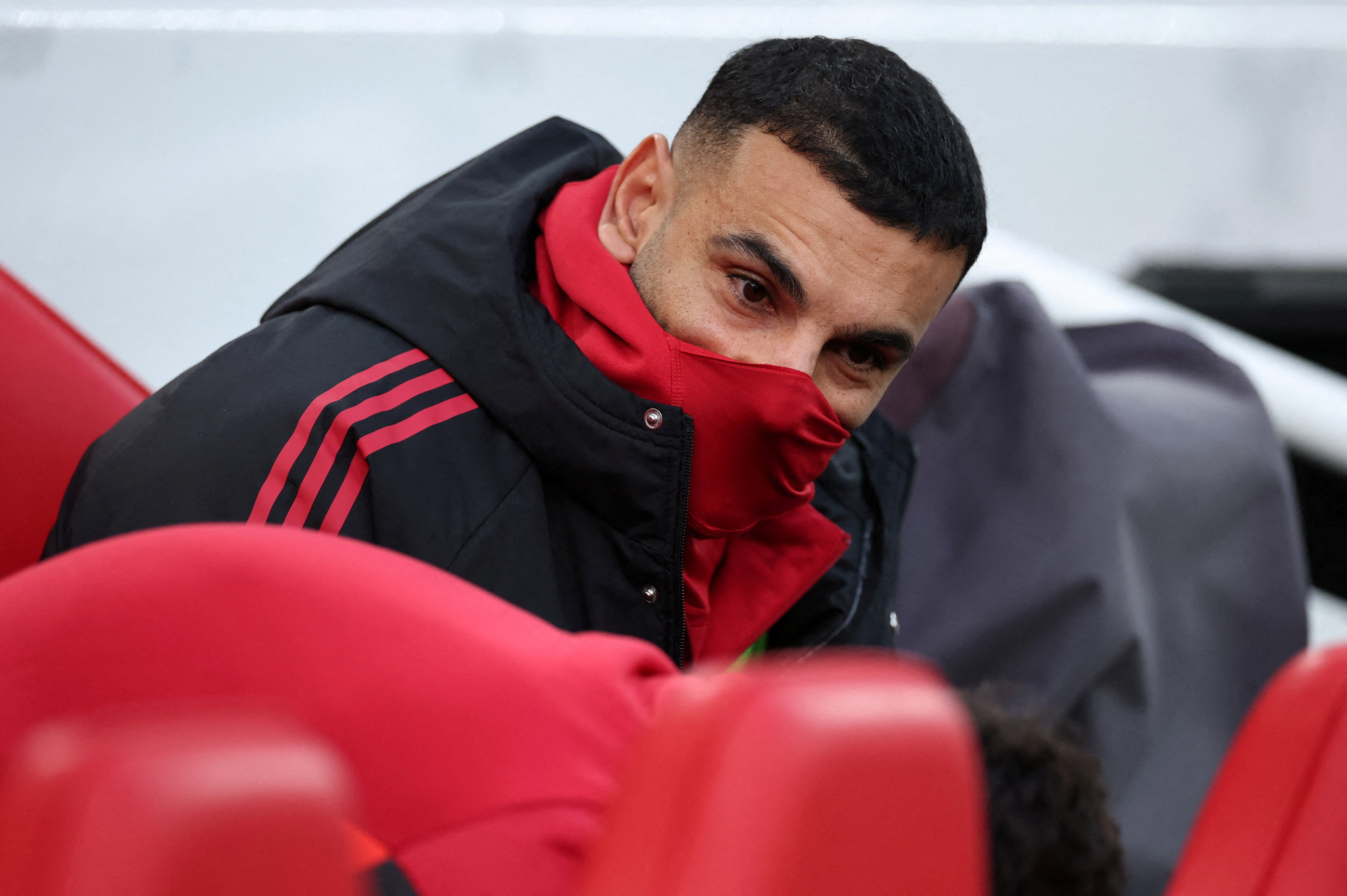 Soccer Football - Premier League - Liverpool v Brighton & Hove Albion - Anfield, Liverpool, Britain - December 13, 2025 Liverpool's Mohamed Salah on the substitutes bench before the match REUTERS/Phil Noble EDITORIAL USE ONLY. NO USE WITH UNAUTHORIZED AUDIO, VIDEO, DATA, FIXTURE LISTS, CLUB/LEAGUE LOGOS OR 'LIVE' SERVICES. ONLINE IN-MATCH USE LIMITED TO 120 IMAGES, NO VIDEO EMULATION. NO USE IN BETTING, GAMES OR SINGLE CLUB/LEAGUE/PLAYER PUBLICATIONS. PLEASE CONTACT YOUR ACCOUNT REPRESENTATIVE FOR FURTHER DETAILS..     TPX IMAGES OF THE DAY
