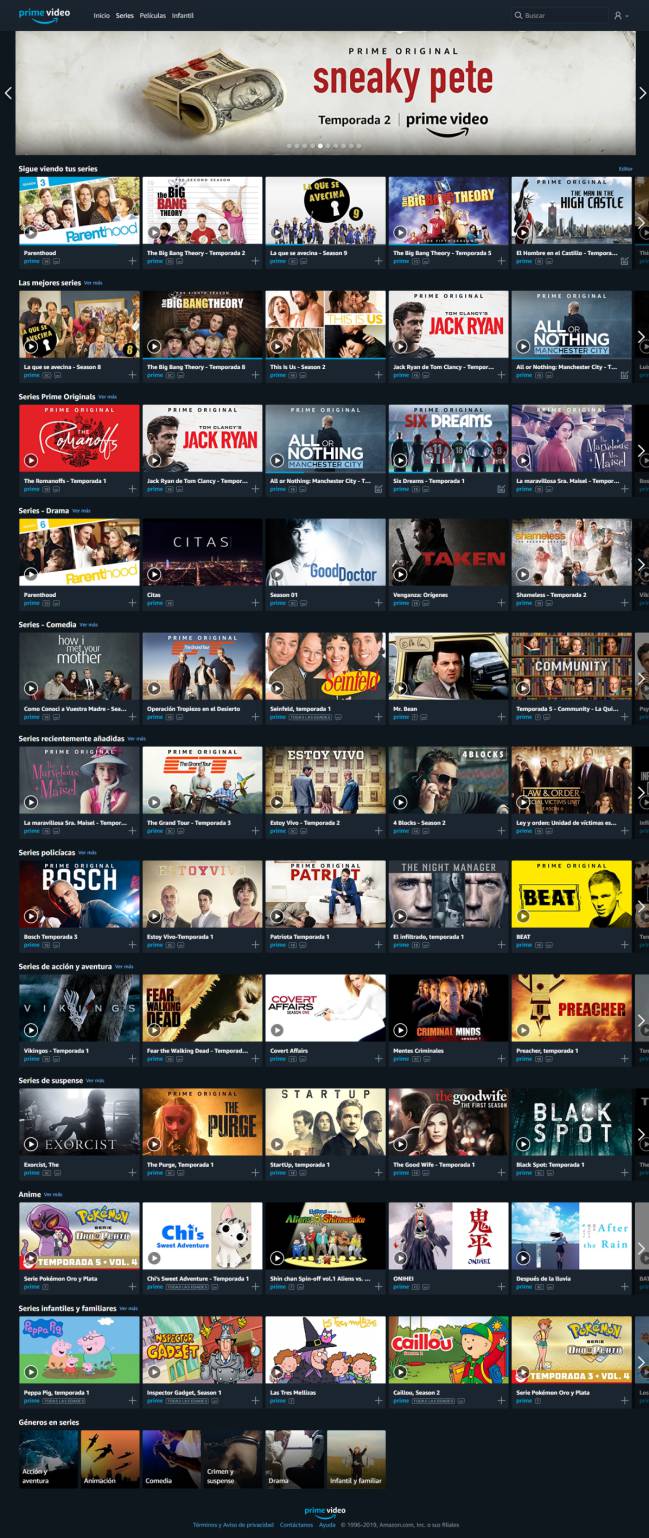 Amazon shops prime video españa catalogo